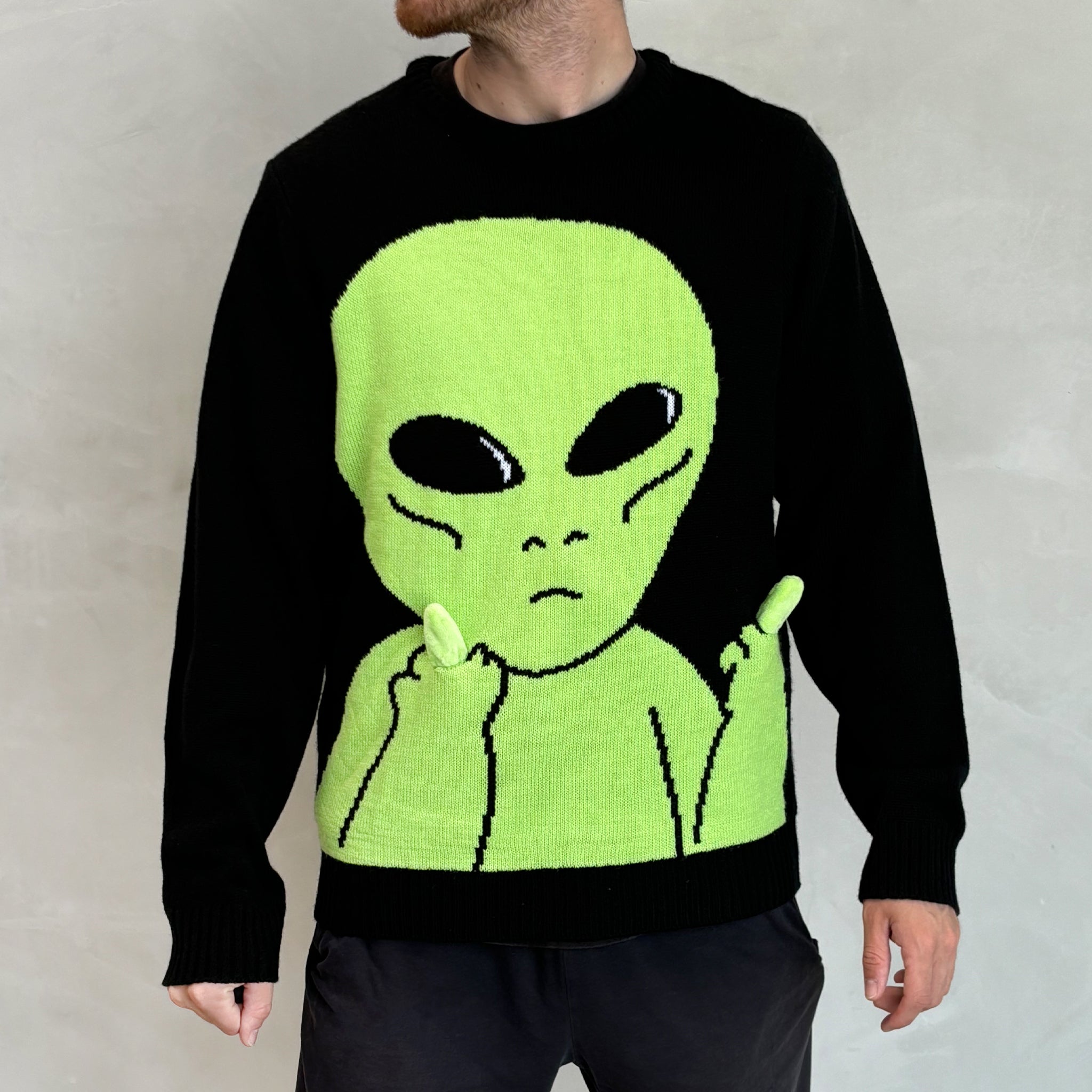 Lord Alien Flippy Knitty Sweater (Black) – RIPNDIP