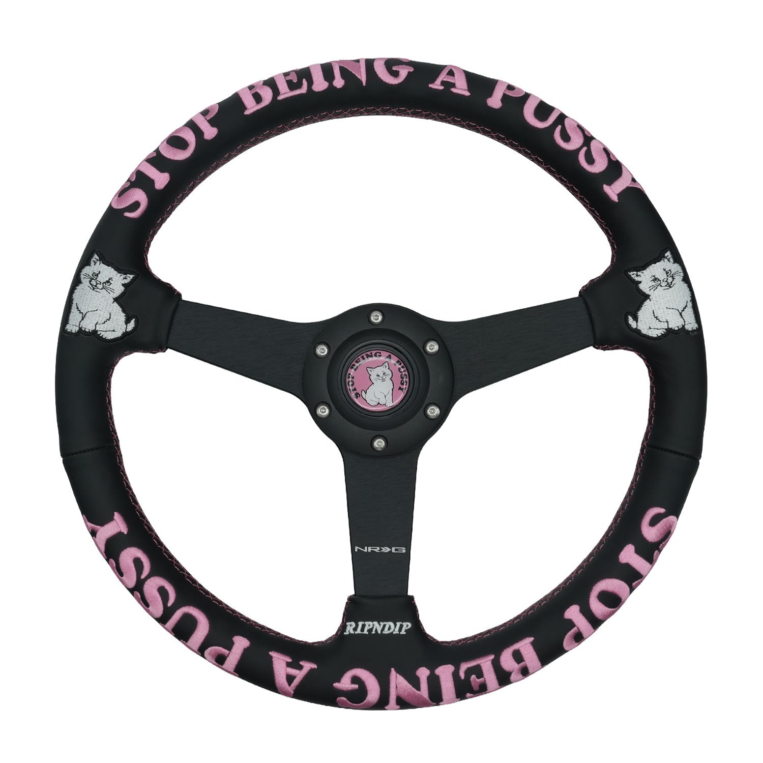 RIPNDIP Ripndip x NRG Stop Being A Pussy Steering Wheel (Leather)