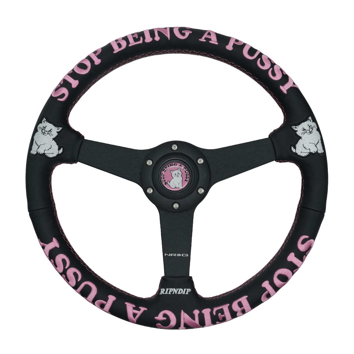 RIPNDIP Ripndip x NRG Stop Being A Pussy Steering Wheel (Leather)