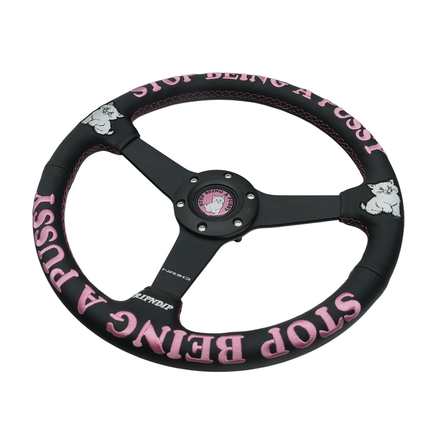 RIPNDIP Ripndip x NRG Stop Being A Pussy Steering Wheel (Leather)