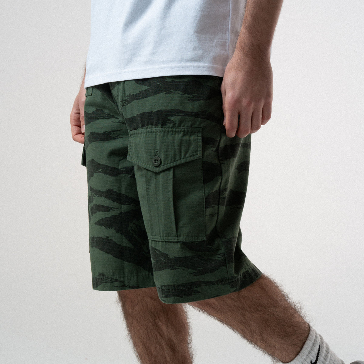 RIPNDIP A Team Camo Cargo Shorts (Military Green)