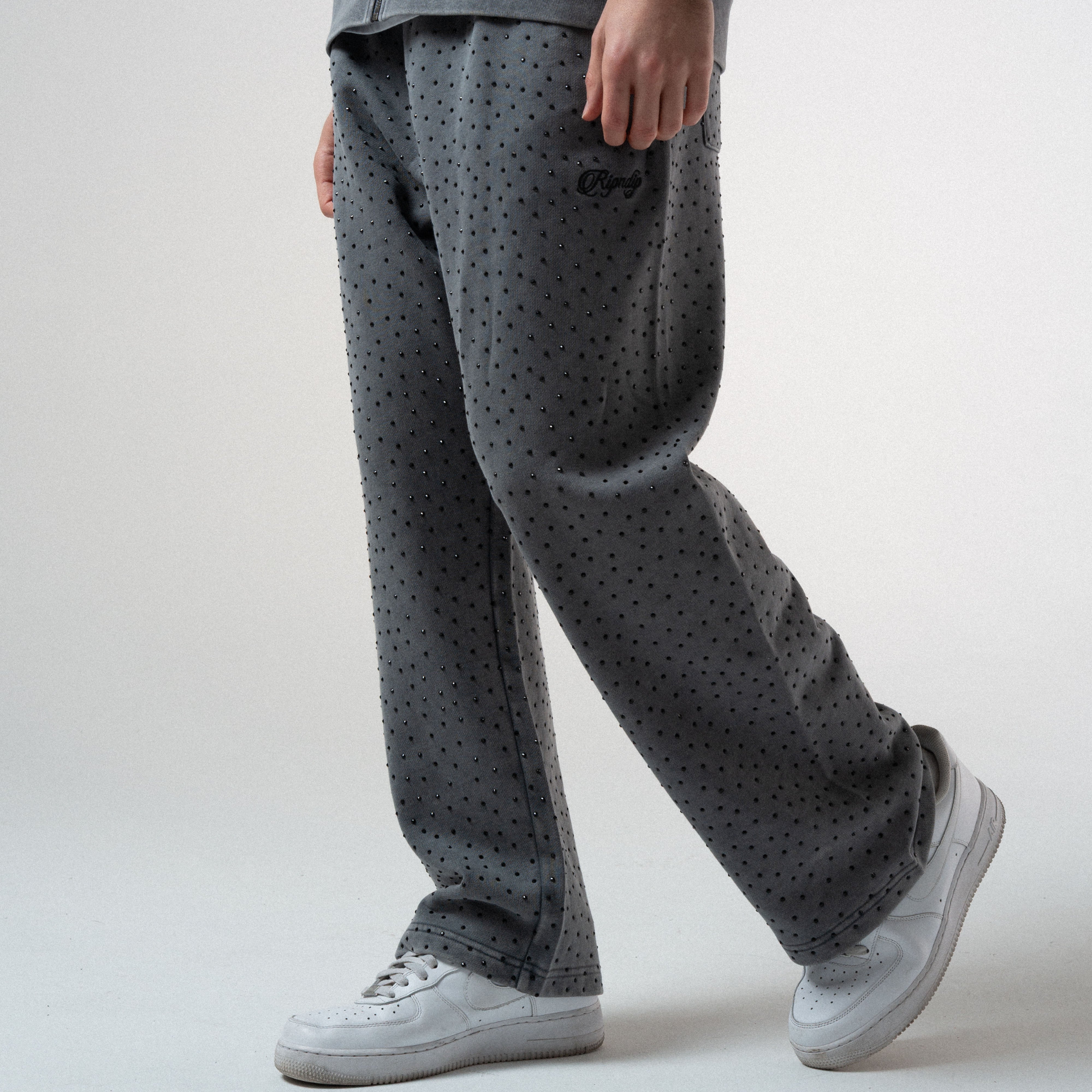 RIPNDIP RIPNGEMS Straight Leg Sweatpants (Charcoal Wash)