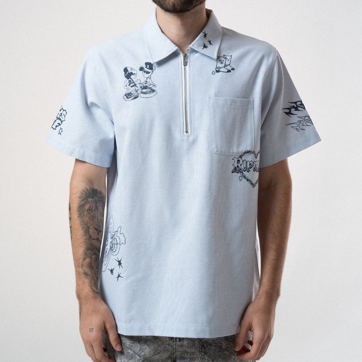 RIPNDIP Westside Quarter Zip Shirt (Navy )
