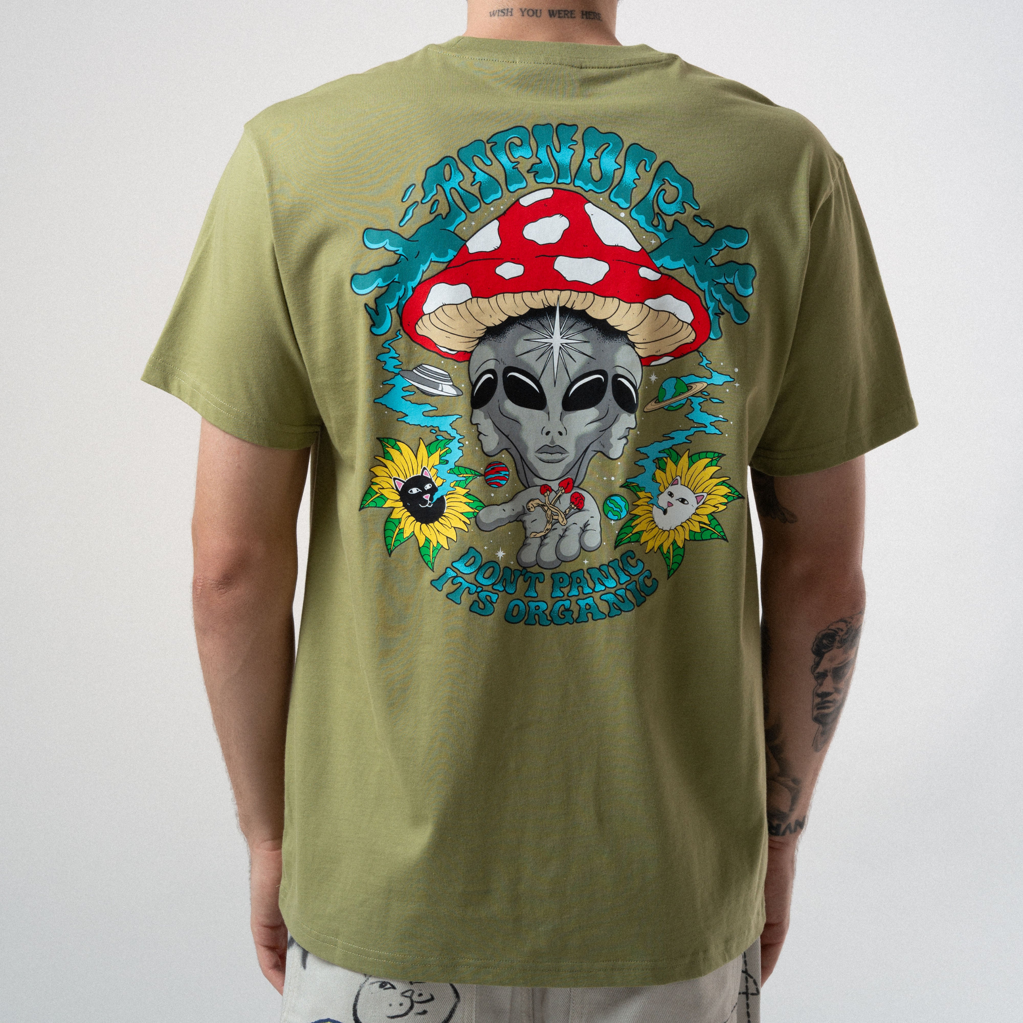 RIPNDIP Don't Panic Tee (Light Forest)