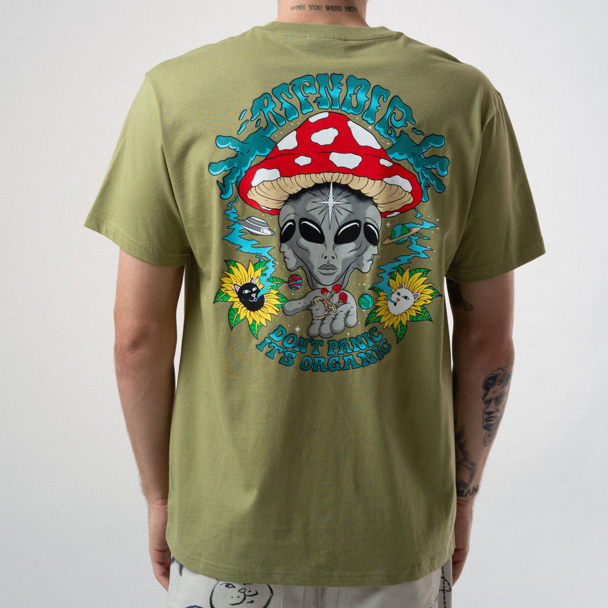 RIPNDIP Don't Panic Tee (Light Forest)
