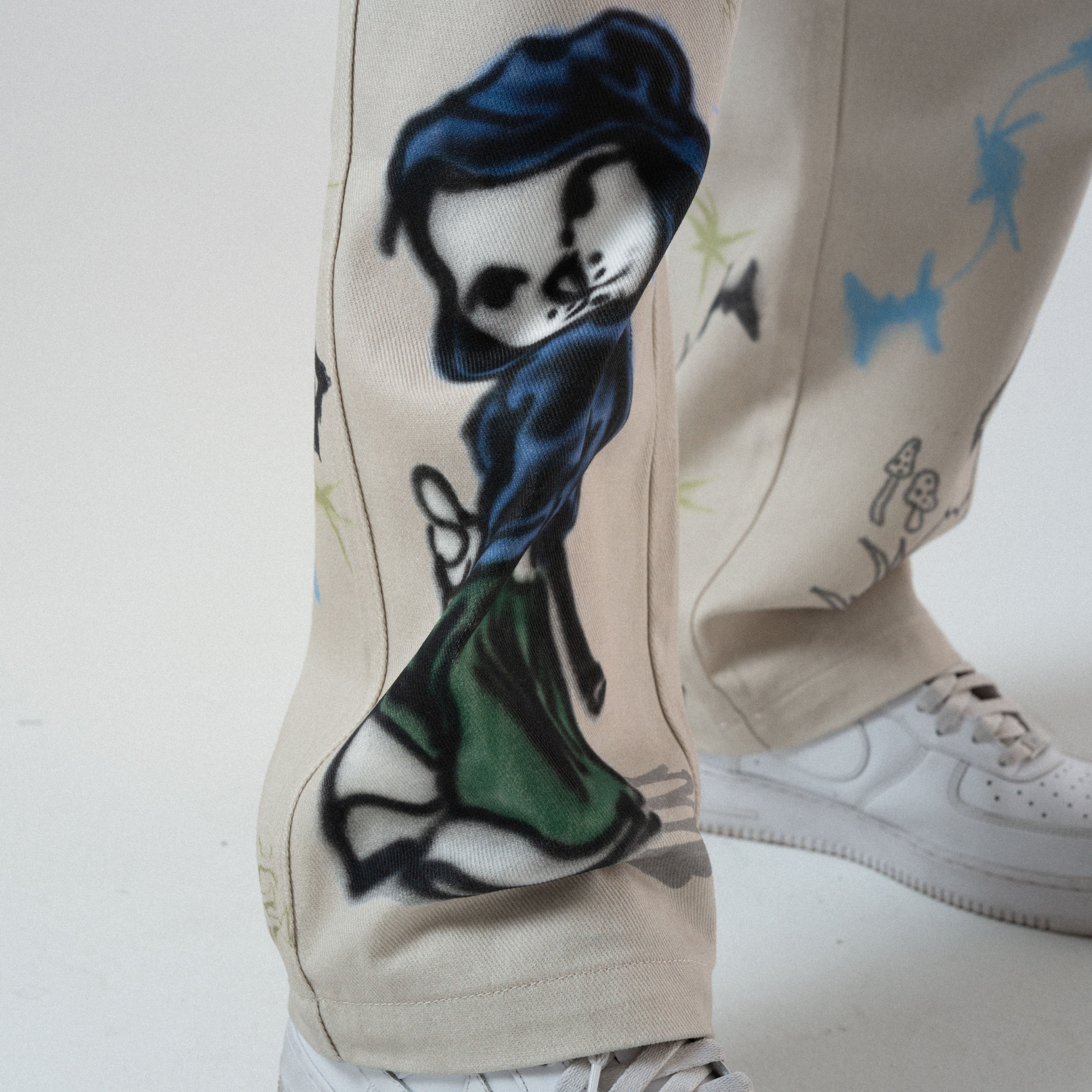 RIPNDIP Goosebumps Wide Fit Pants (Bone)
