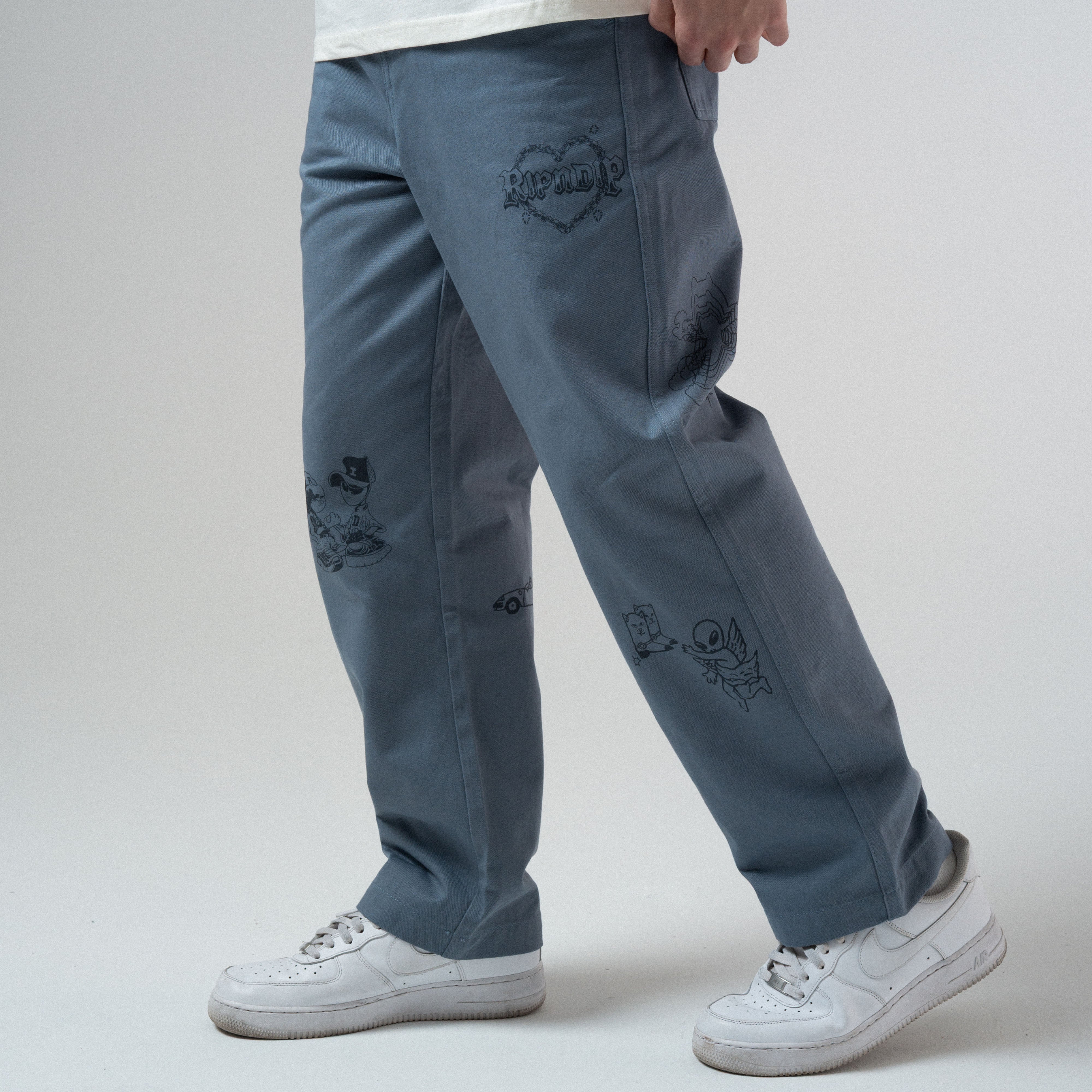 RIPNDIP Westside Wide Fit Pants (Slate)