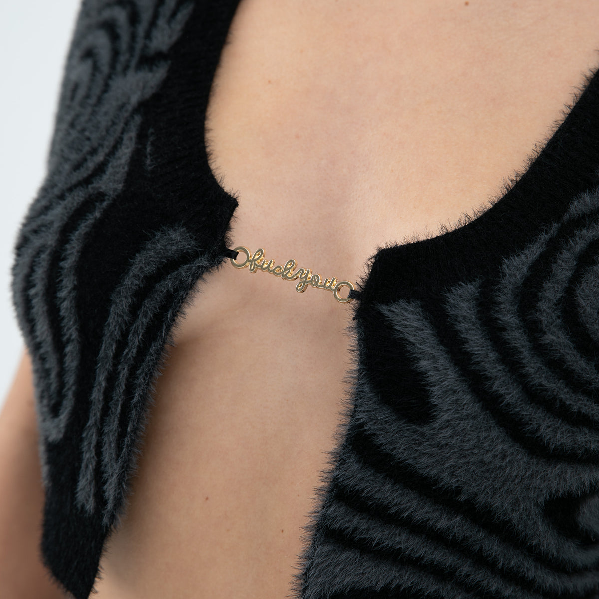 RIPNDIP Hypnotic Open Front Crop Top (Black)