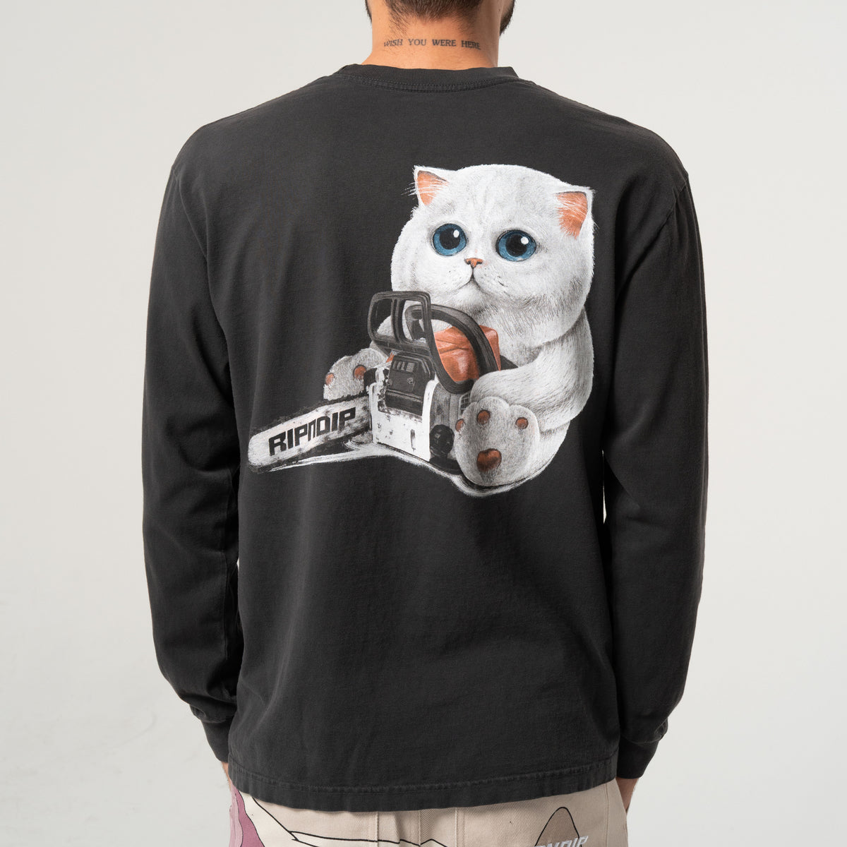 RIPNDIP Find Out Long Sleeve (Charcoal Vintage Wash)