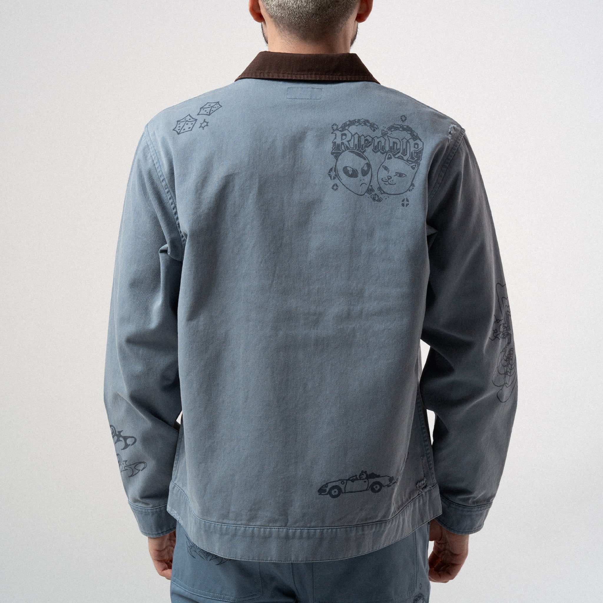 RIPNDIP Westside Zip Up Work Jacket (Slate)