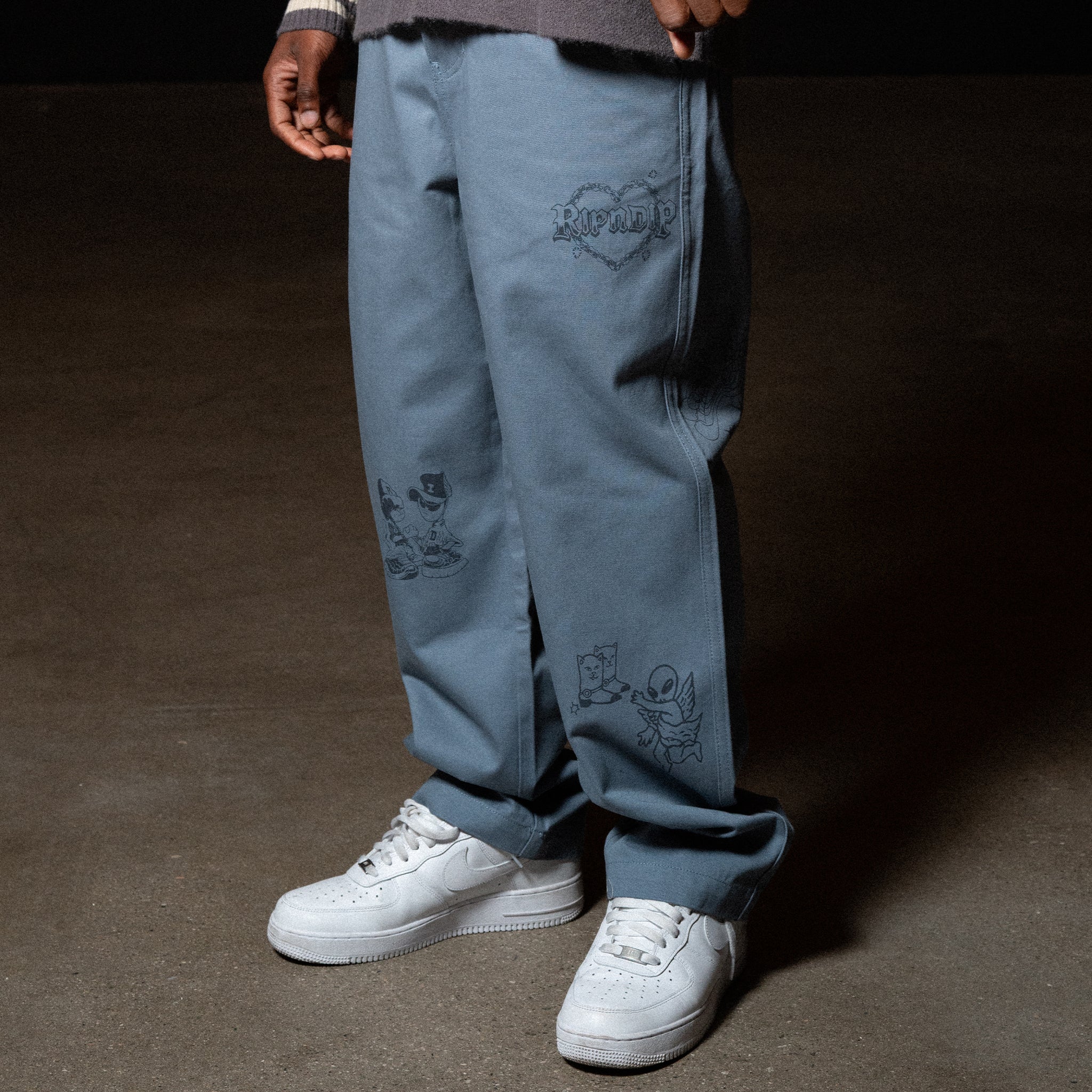 RIPNDIP Westside Wide Fit Pants (Slate)