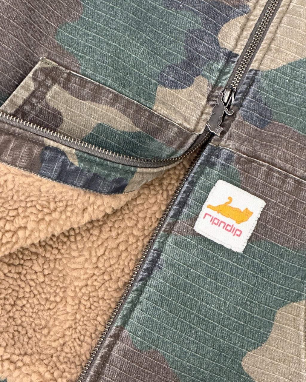 RIPNDIP camo ripstop jacket with sherpa lining — Winter coming soon