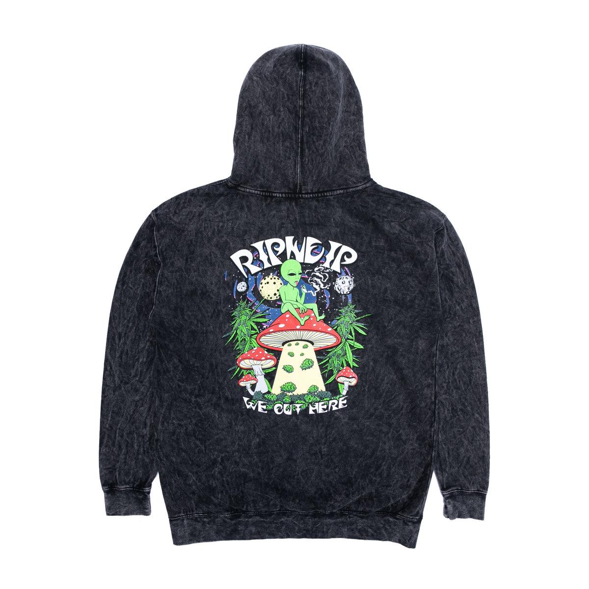 RIPNDIP We Out Here Smoking Hoodie (Black Mineral Wash)
