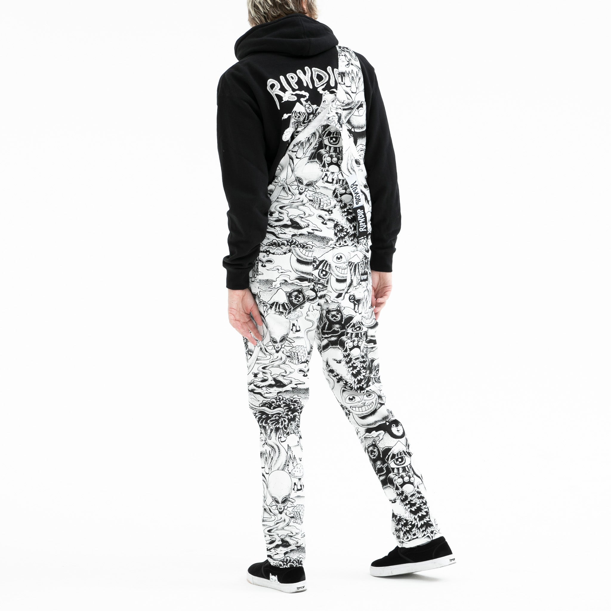 Dark Twisted Fantasy Overalls (Black/White) – RIPNDIP
