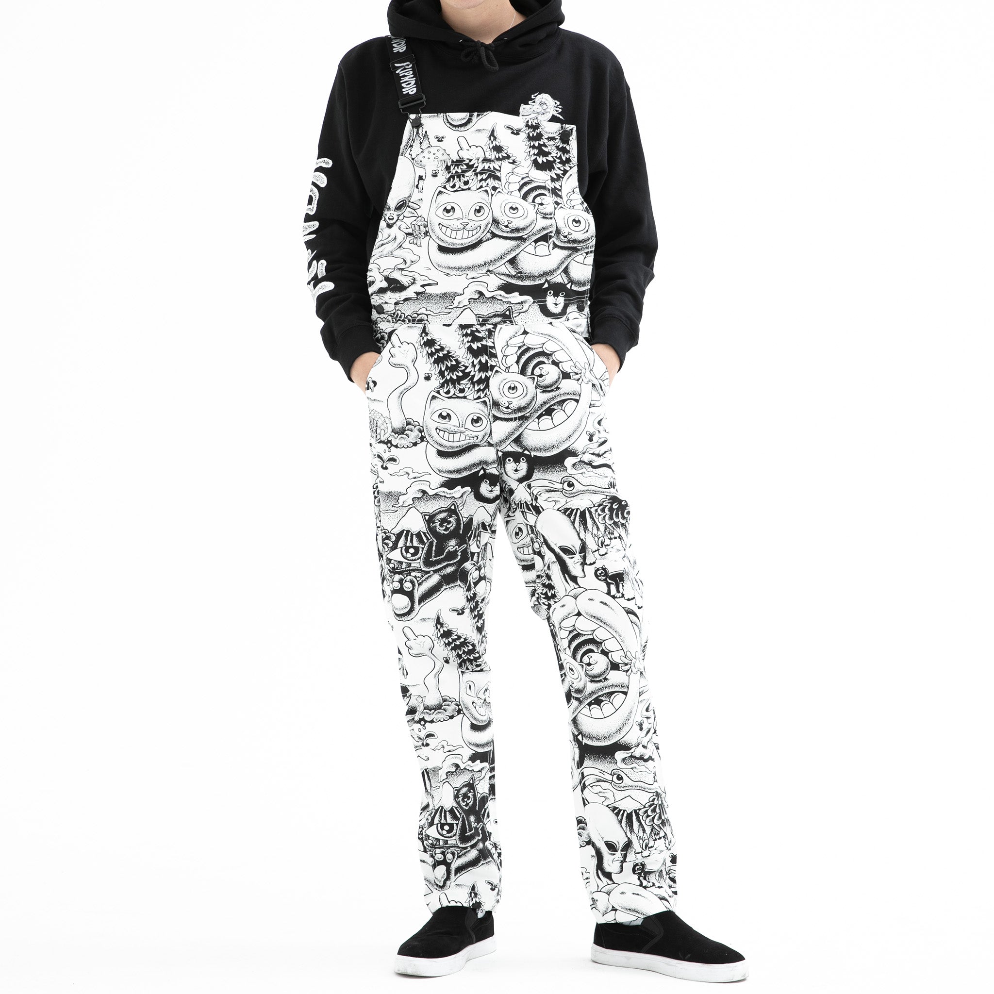 Dark Twisted Fantasy Overalls (Black/White) – RIPNDIP