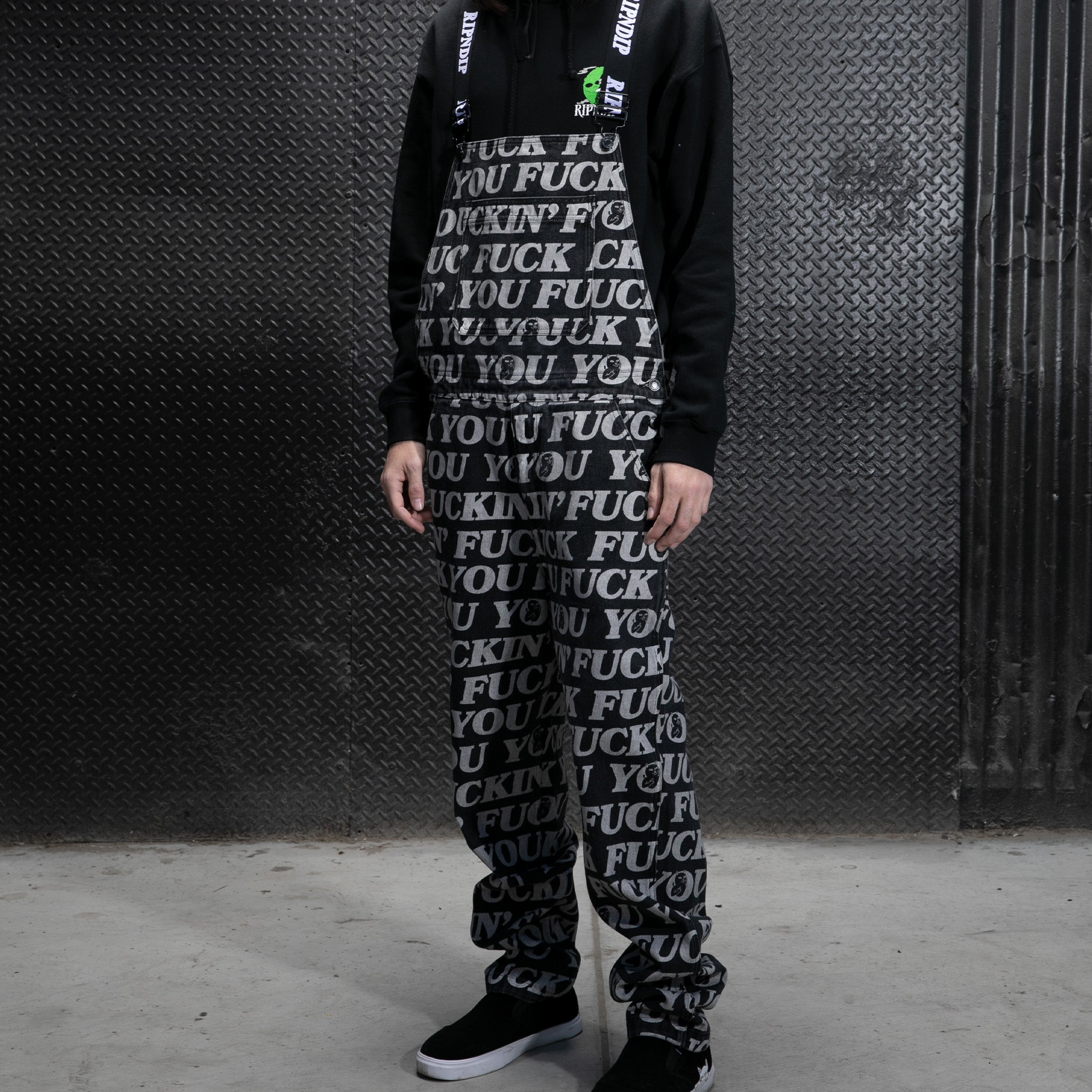 Fuckin Fuck Denim Overalls (Black) – RIPNDIP