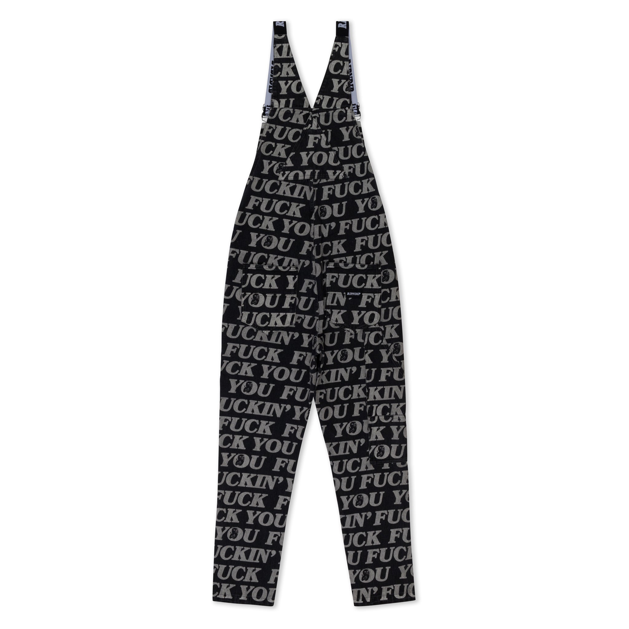Fuckin Fuck Denim Overalls (Black) – RIPNDIP