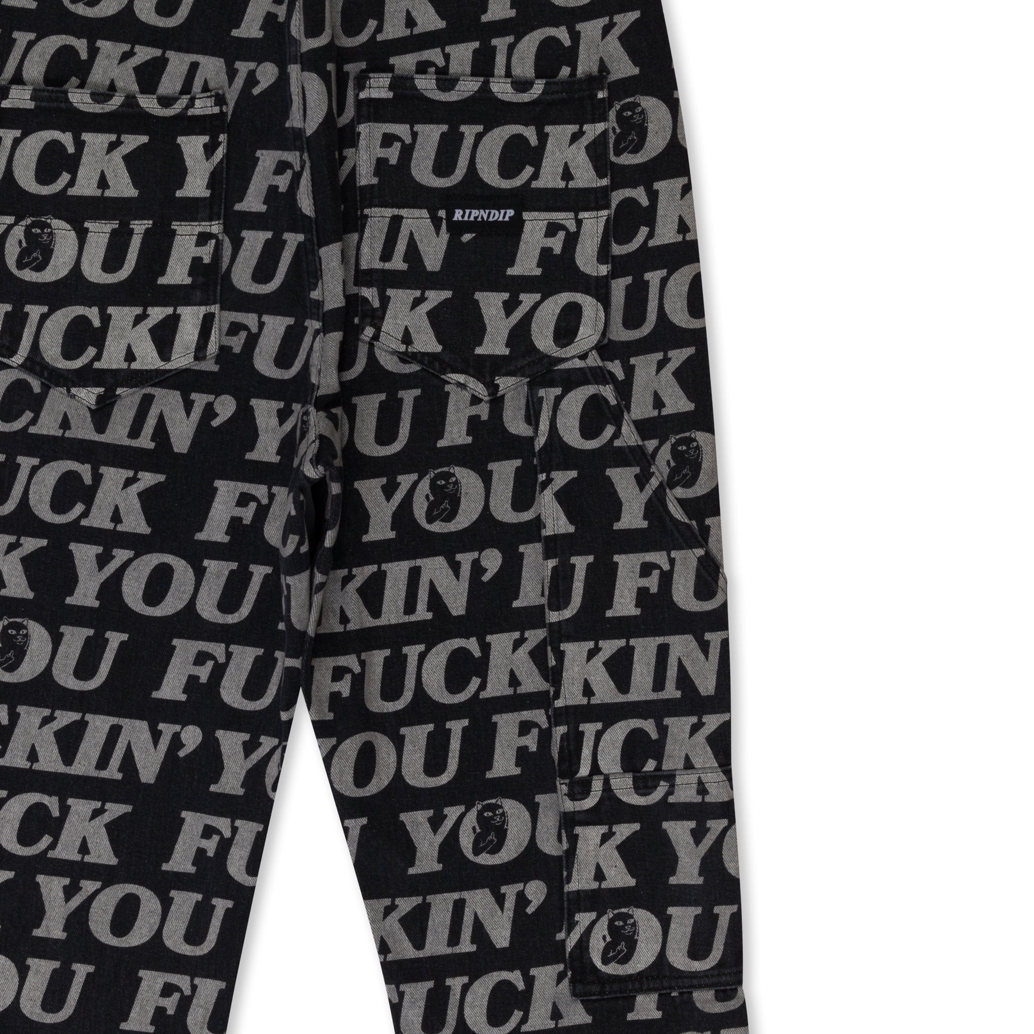 Fuckin Fuck Denim Overalls (Black) – RIPNDIP