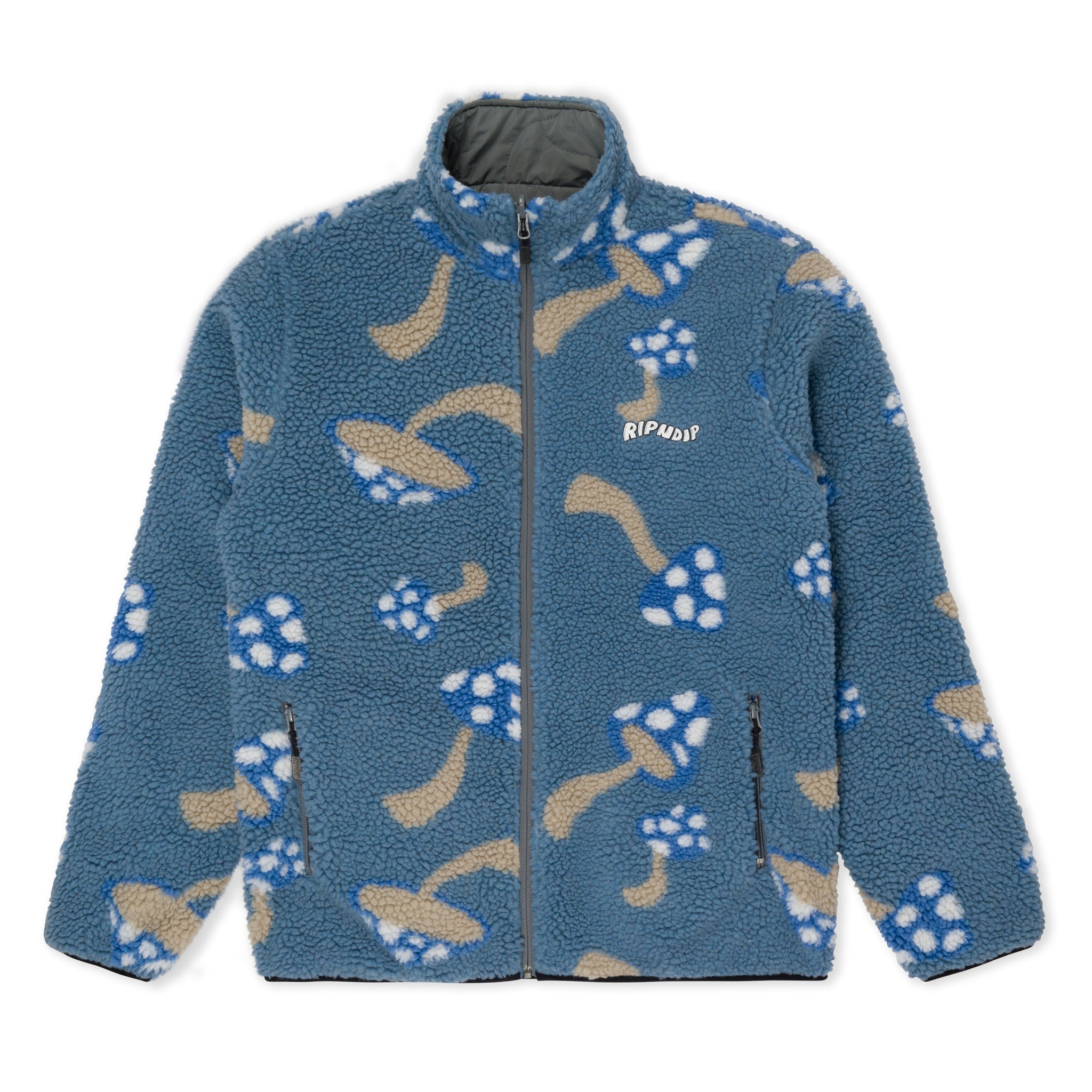 RIPNDIP Euphoria Reversible Polar Fleece Jacket (Charcoal/Slate)