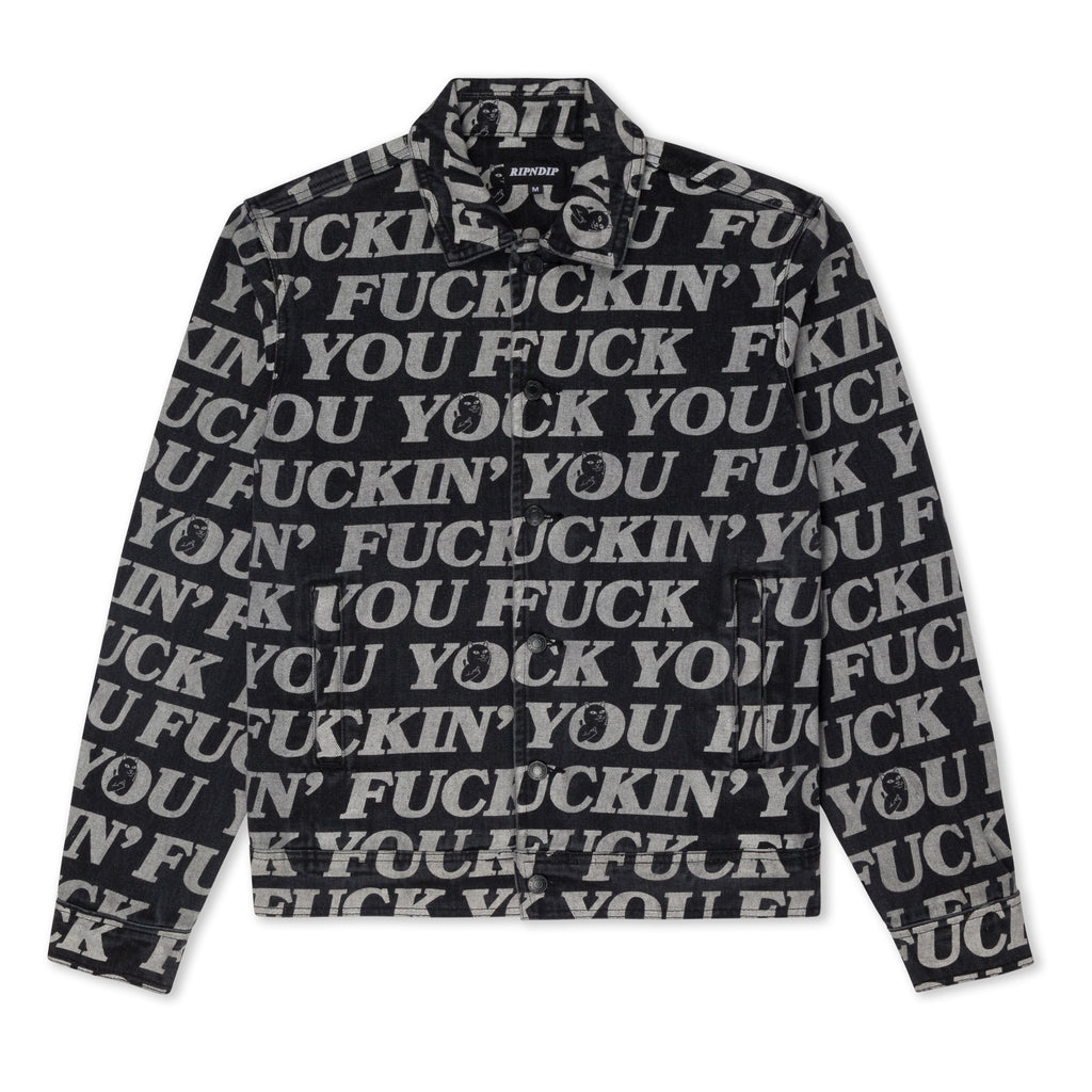 Fuckin Fuck Denim Jacket (Black) – RIPNDIP