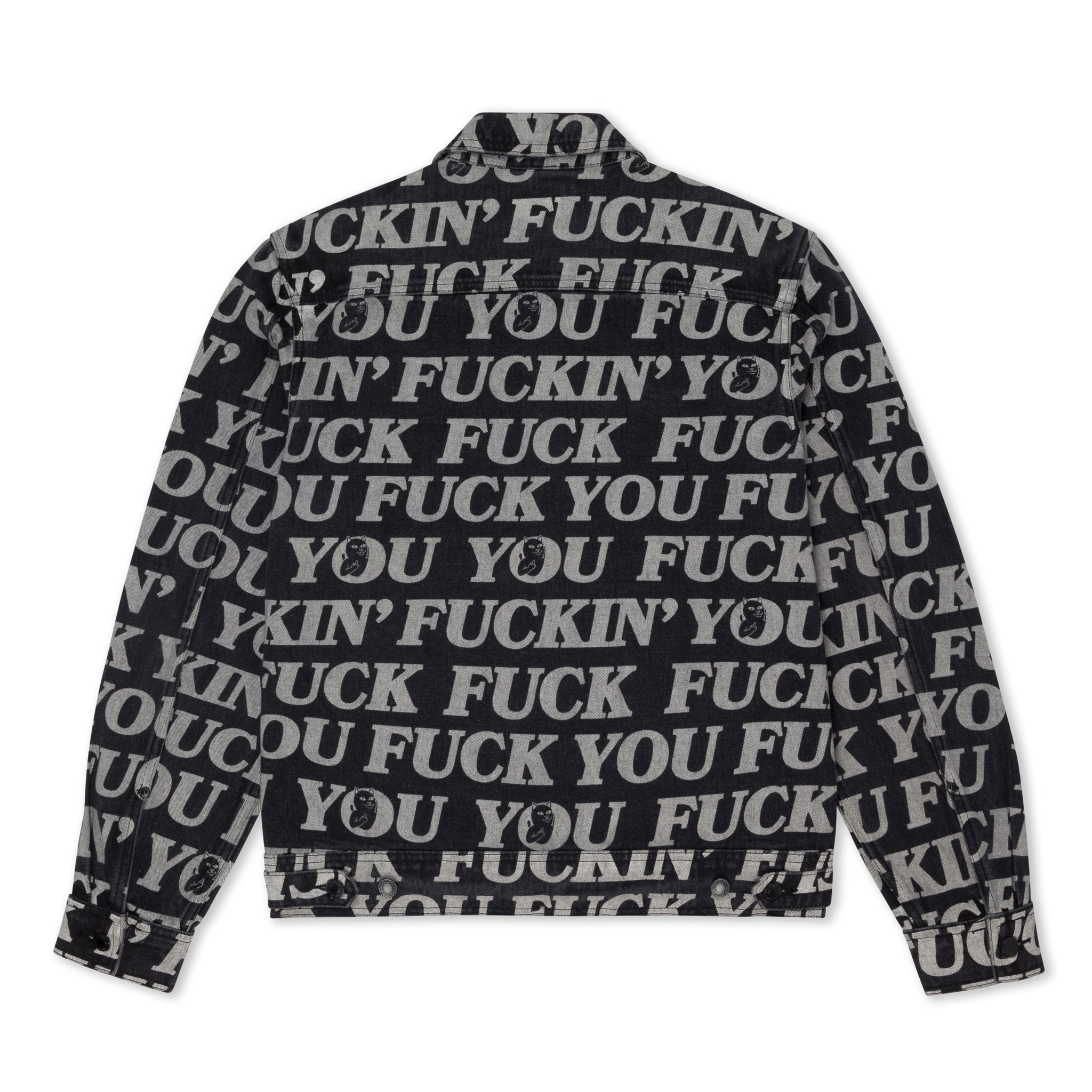 Fuckin Fuck Denim Jacket (Black) – RIPNDIP