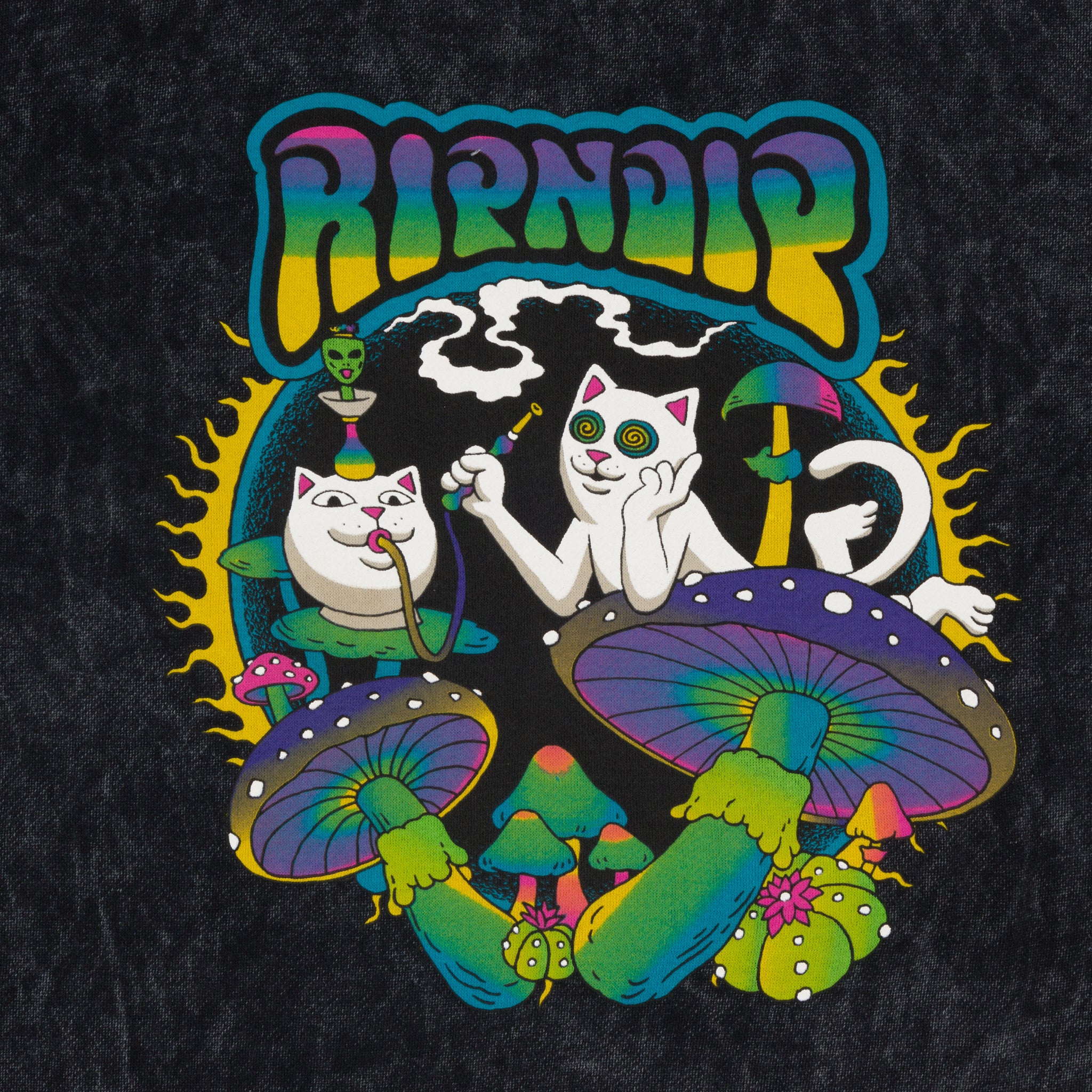 RIPNDIP Psychedelic Garden Hoodie (Black Mineral Wash)