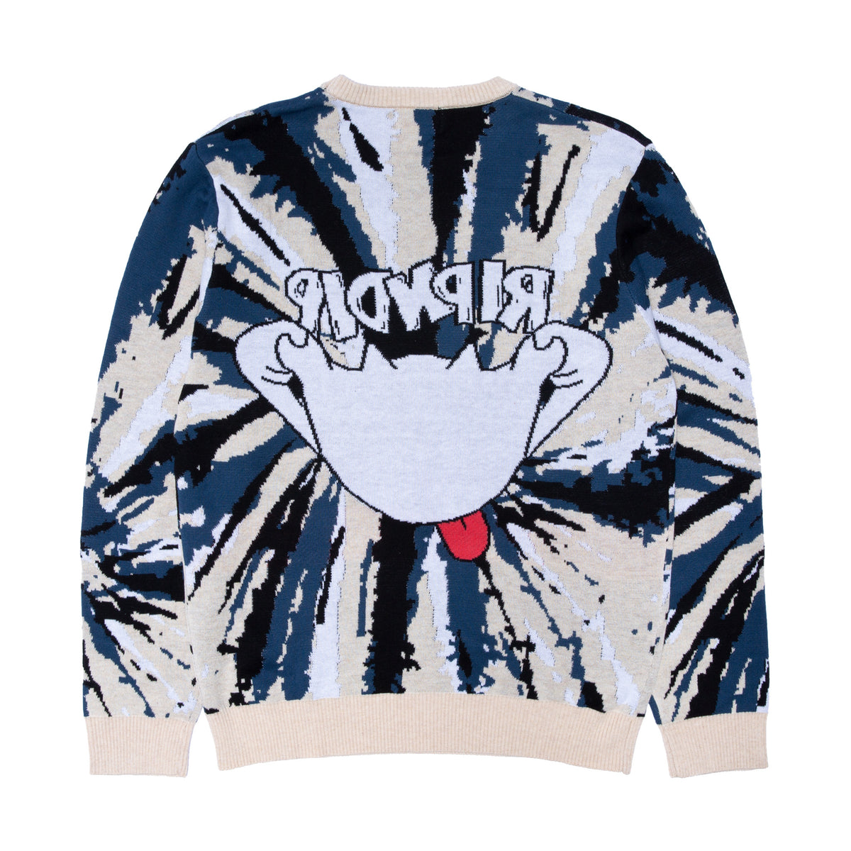 RIPNDIP Big Smile Knit Sweater (Cream/Navy)