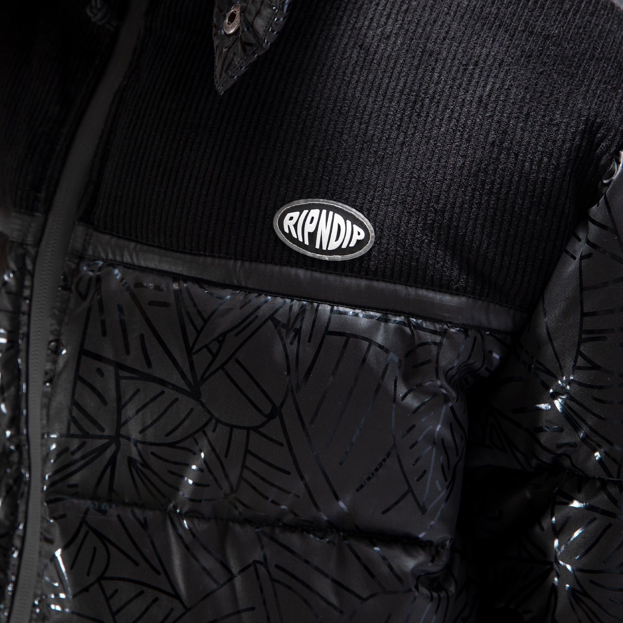 RIPNDIP Griffith Hooded Puffer Jacket (Black)