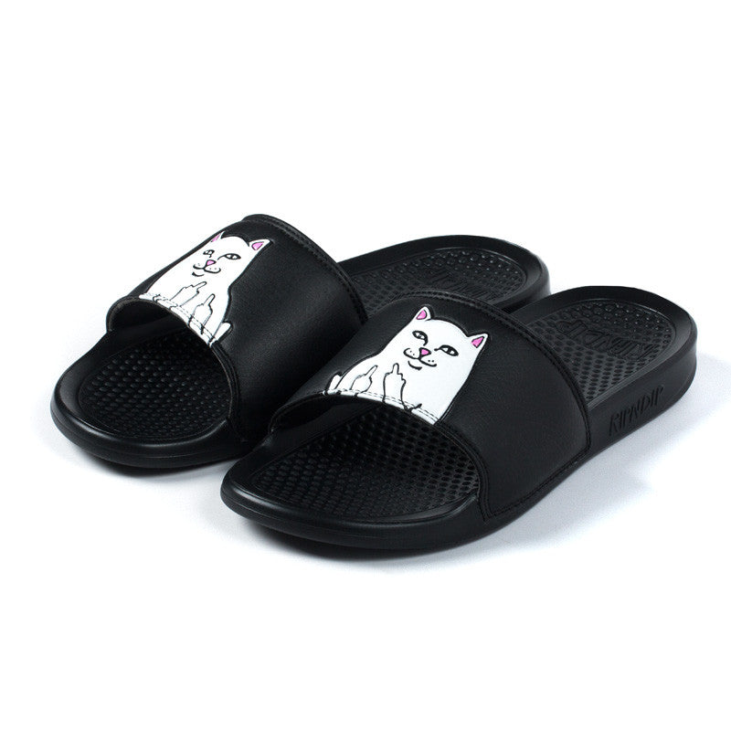 サンダル RIPNDIP LORD NERMAL SLIDES Ripndip - Lord Nermal Slides (Black) – RIPNDIP