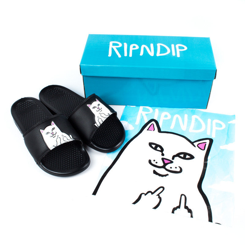 サンダル RIPNDIP LORD NERMAL SLIDES Ripndip - Lord Nermal Slides (Black) – RIPNDIP