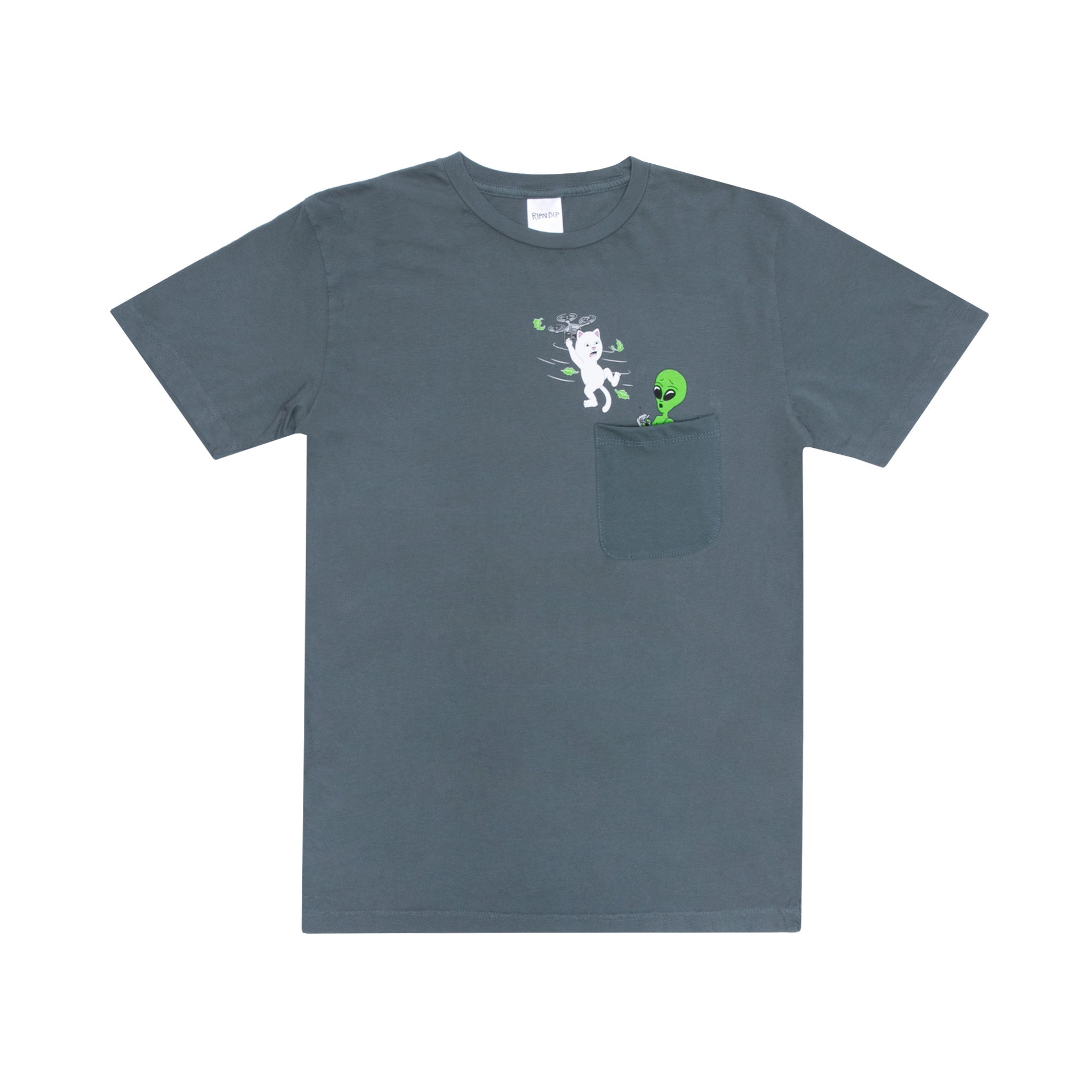 RIPNDIP Bye Bye Pocket Tee (Charcoal)