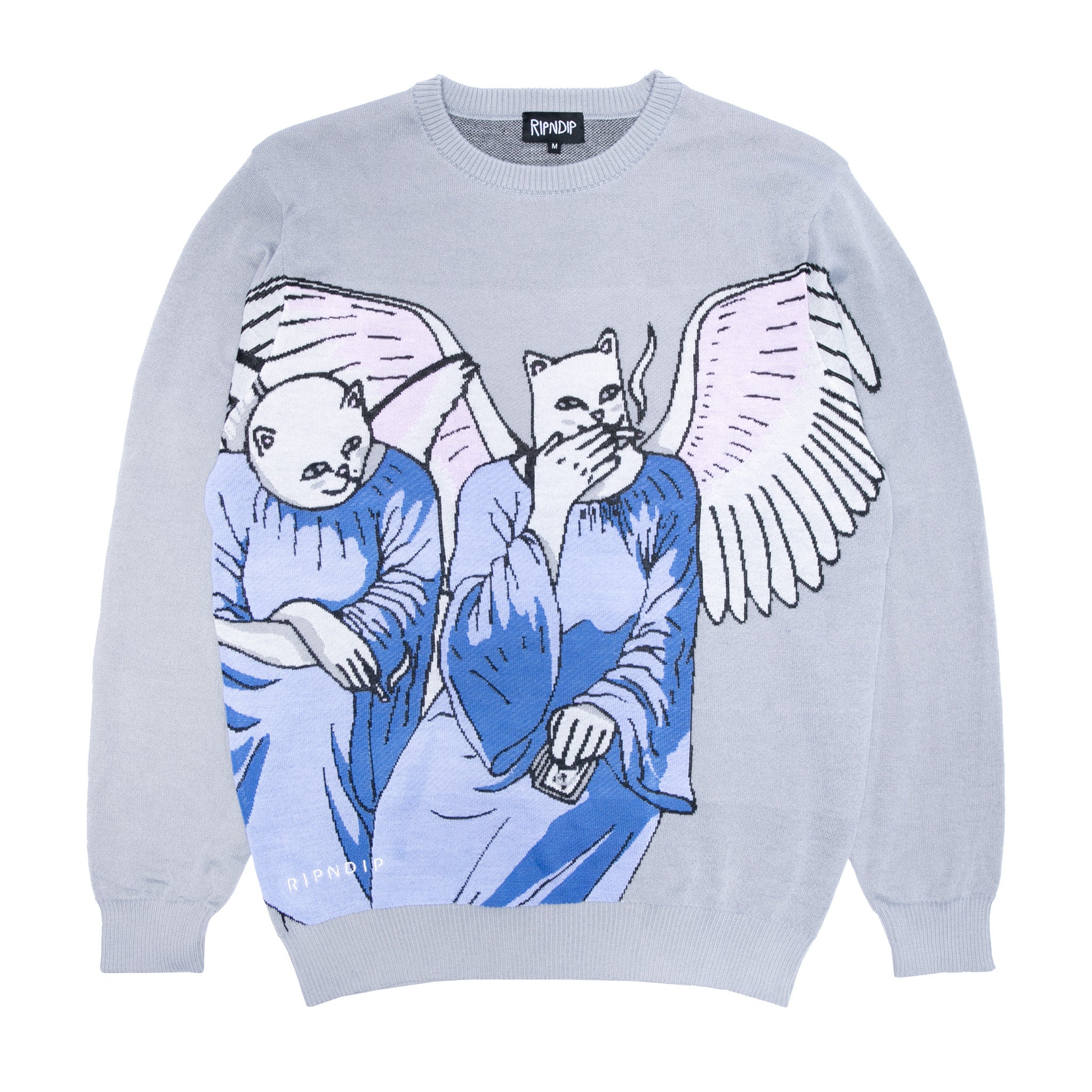 RIPNDIP Heaven And Hell Knit Sweater (Light Blue)