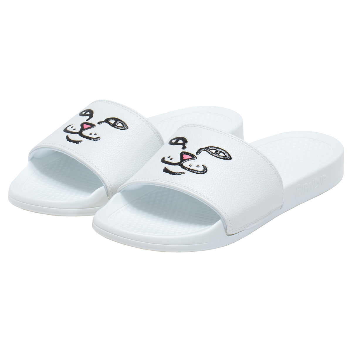 RIPNDIP Lord Nermal Face Slides (White)