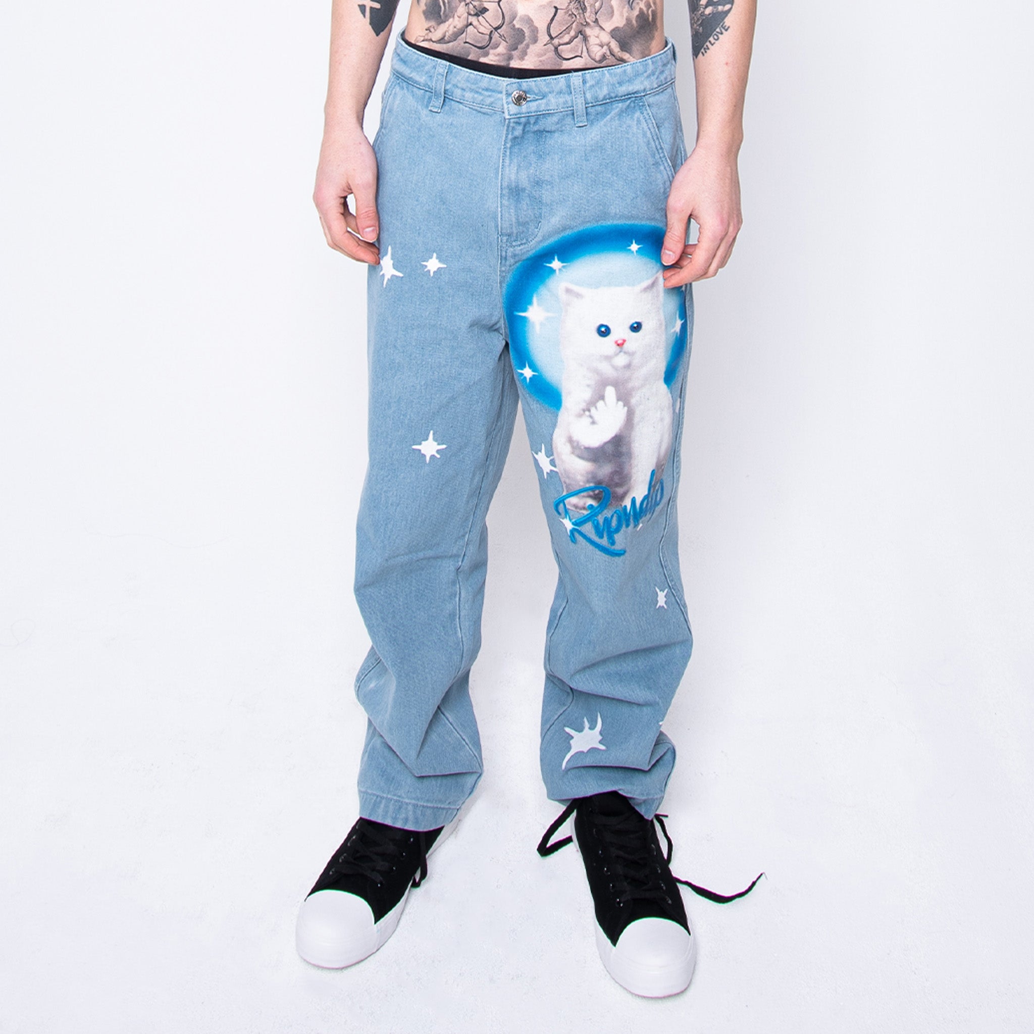 Sprinkles Wide Leg Denim Pants (Medium Wash) – RIPNDIP