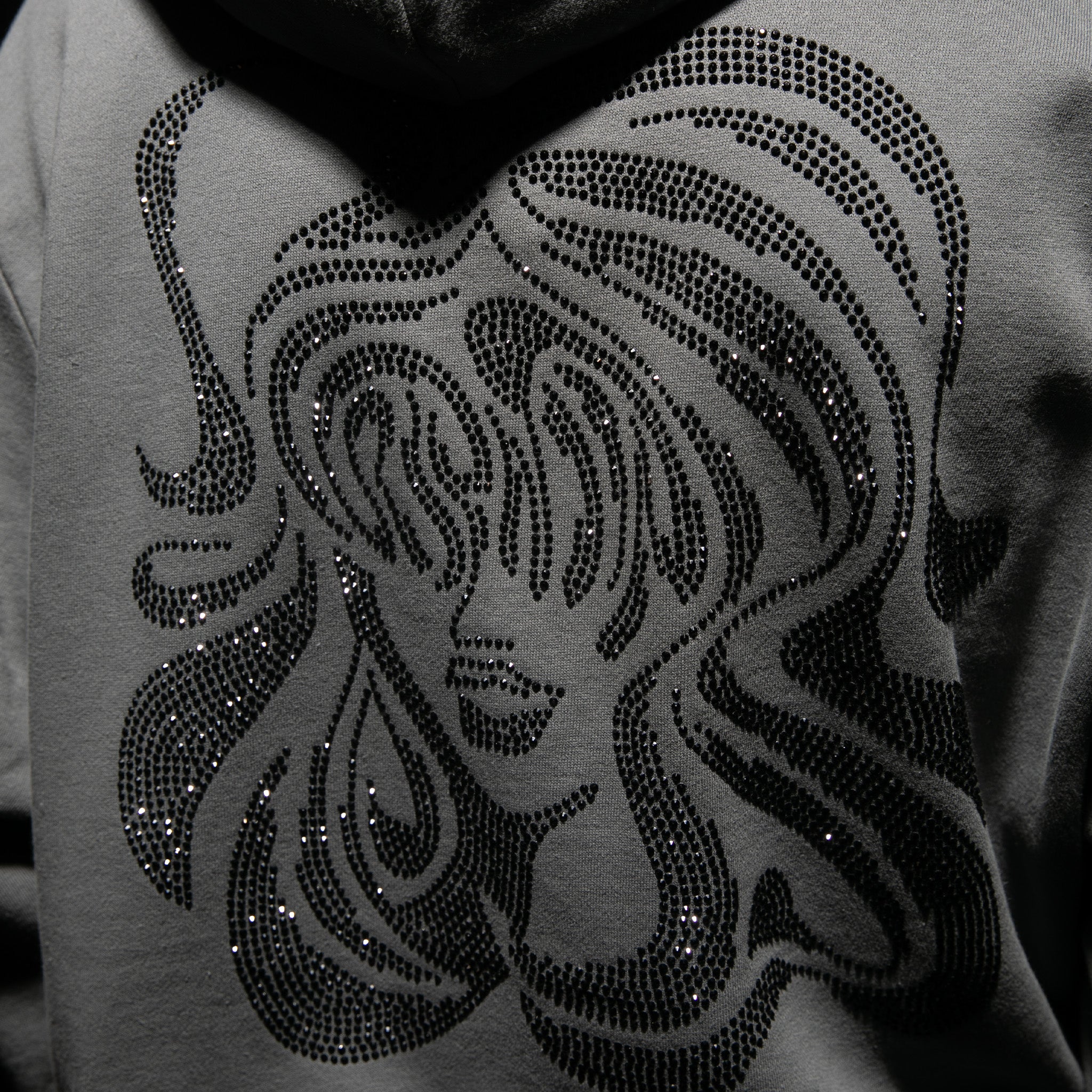 368219 Beautiful Trip Rhinestone Hoodie (Charcoal)