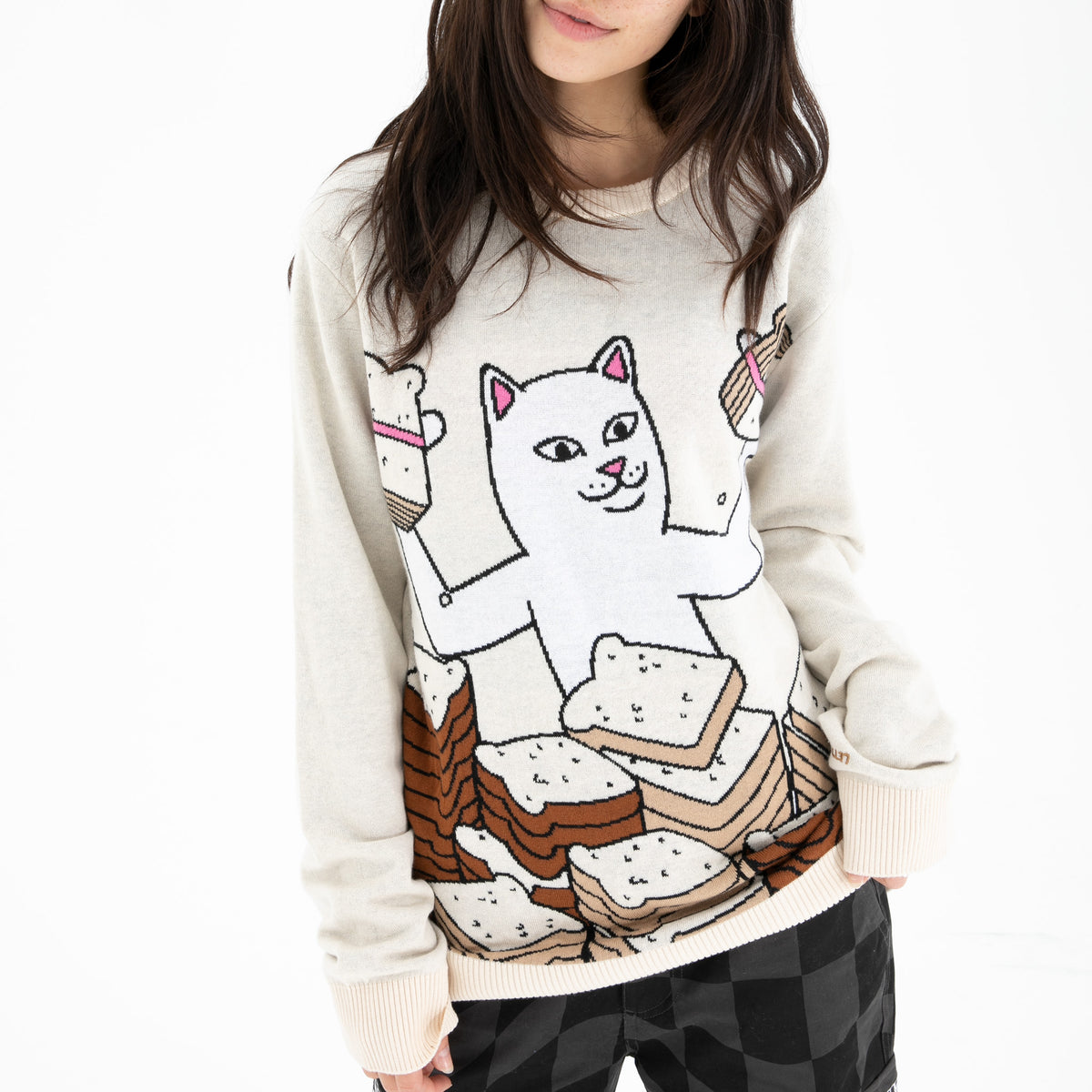 RIPNDIP Lets Get This Bread Knit Sweater (Natural)