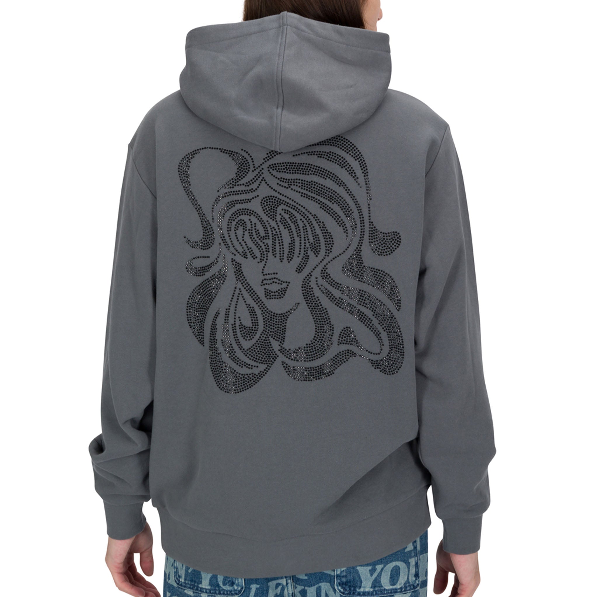 368219 Beautiful Trip Rhinestone Hoodie (Charcoal)