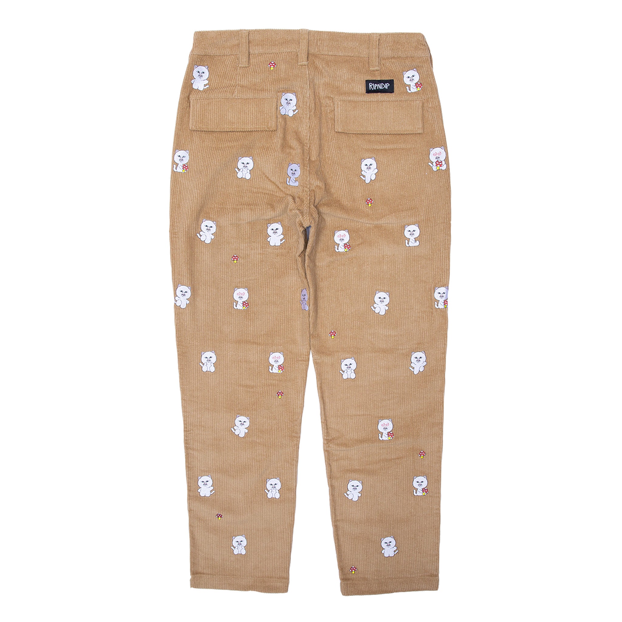 チノパン RIPNDIP HELLO NERMY CORDUROY EMBROIDERED Hello Nermy Corduroy Embroidered Pants (Tan) – RIPNDIP