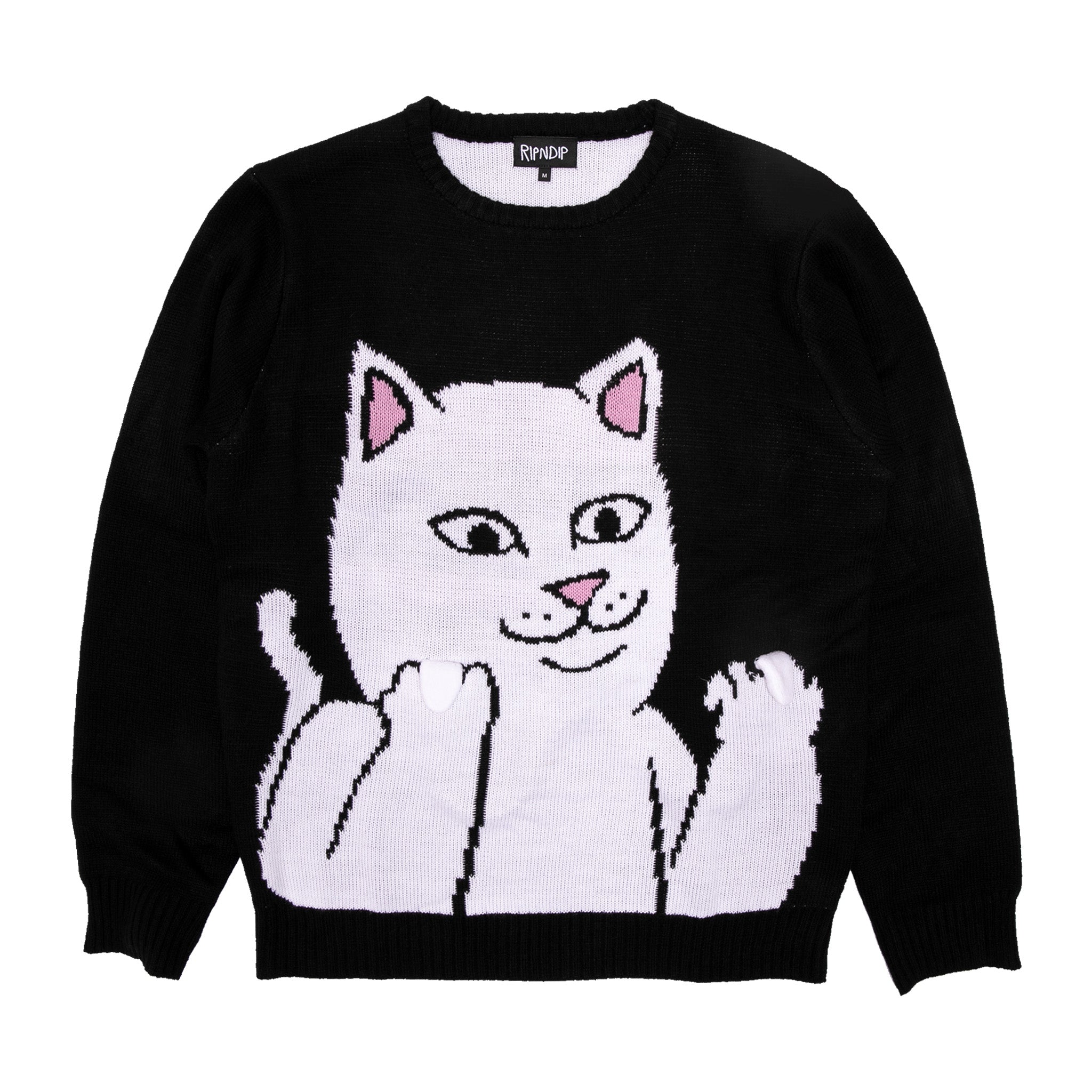 Lord Nermal Flippy Knitty Sweater (Black) – RIPNDIP