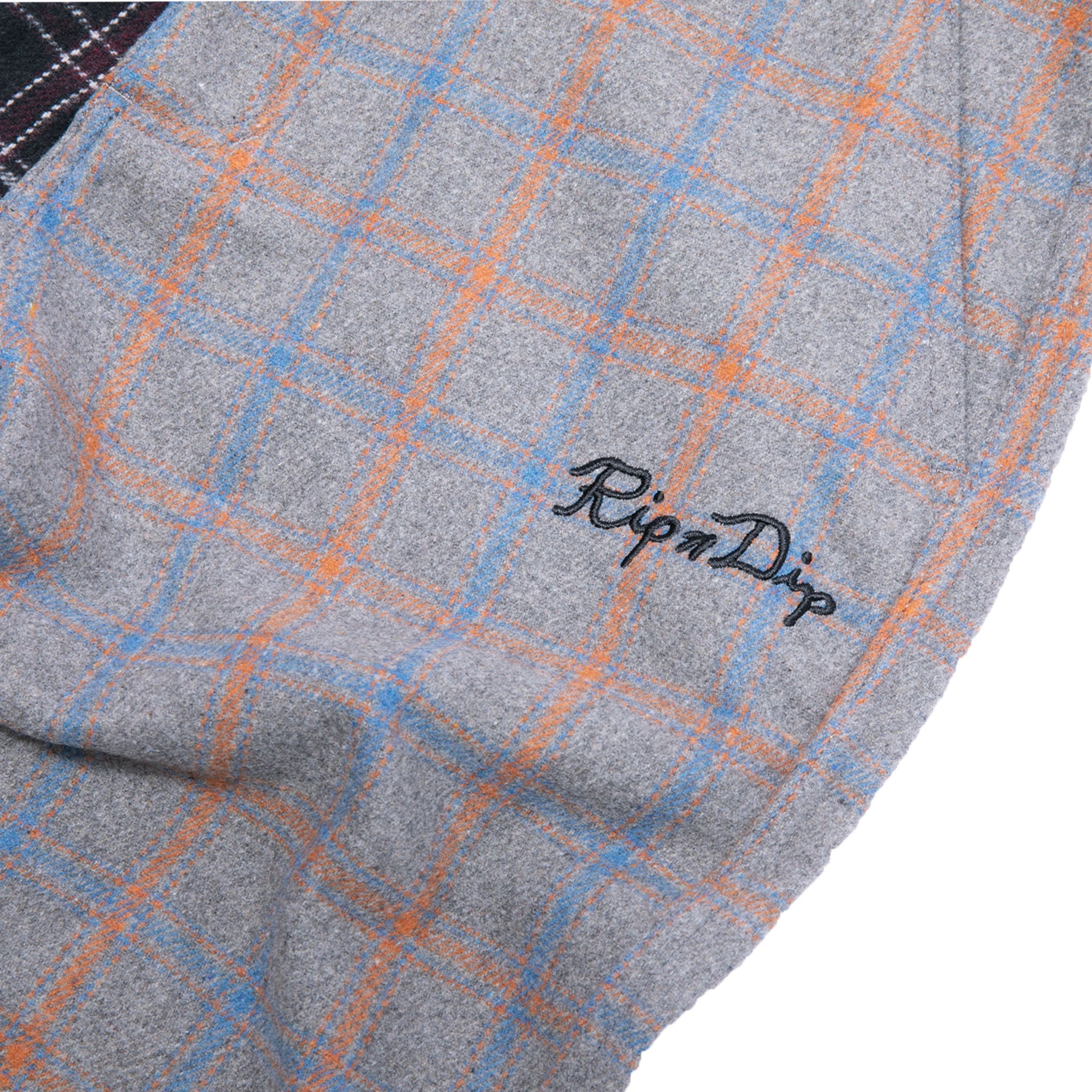 RIPNDIP Limbo Split Plaid Flannel Pants (Dark Brown)
