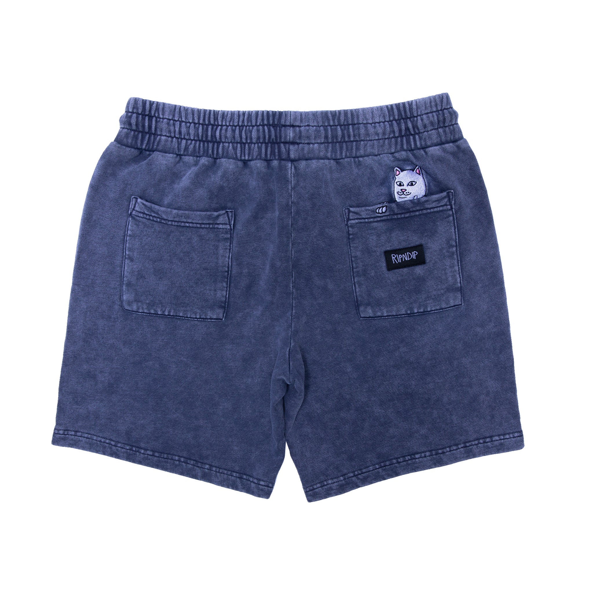 RIPNDIP Peek A Nermal Sweatshorts (Navy Acid Wash)
