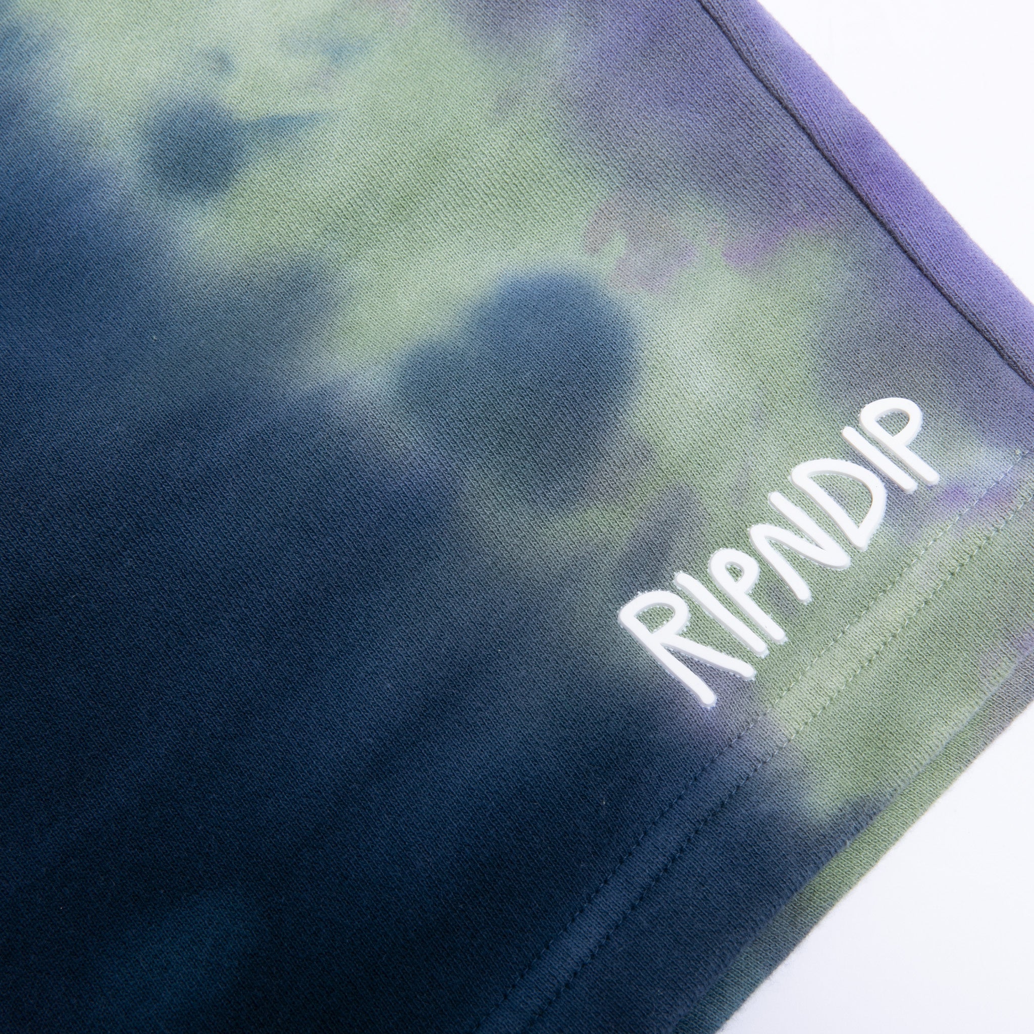 RIPNDIP Ripndip Rubber Logo Sweatshorts (Sage/Slate Tie Dye)