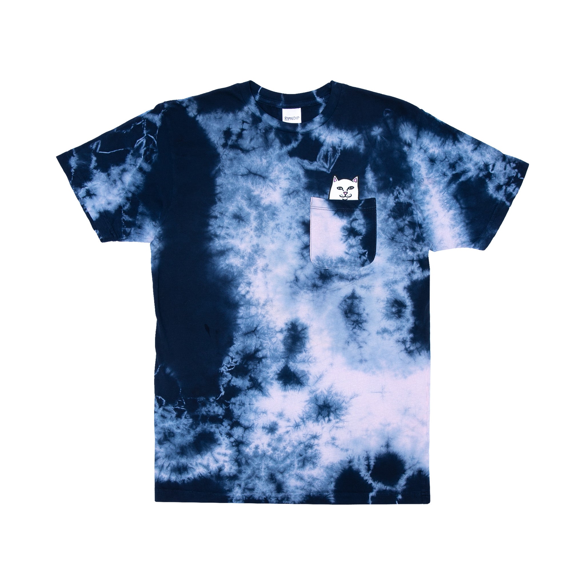 RIPNDIP Lord Nermal S/S Pocket Tee (Navy/Pink Tie Dye)