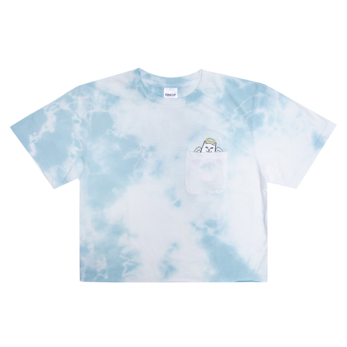 RIPNDIP Lord Angel Pocket Crop Tee (Light Blue Lightning Wash)