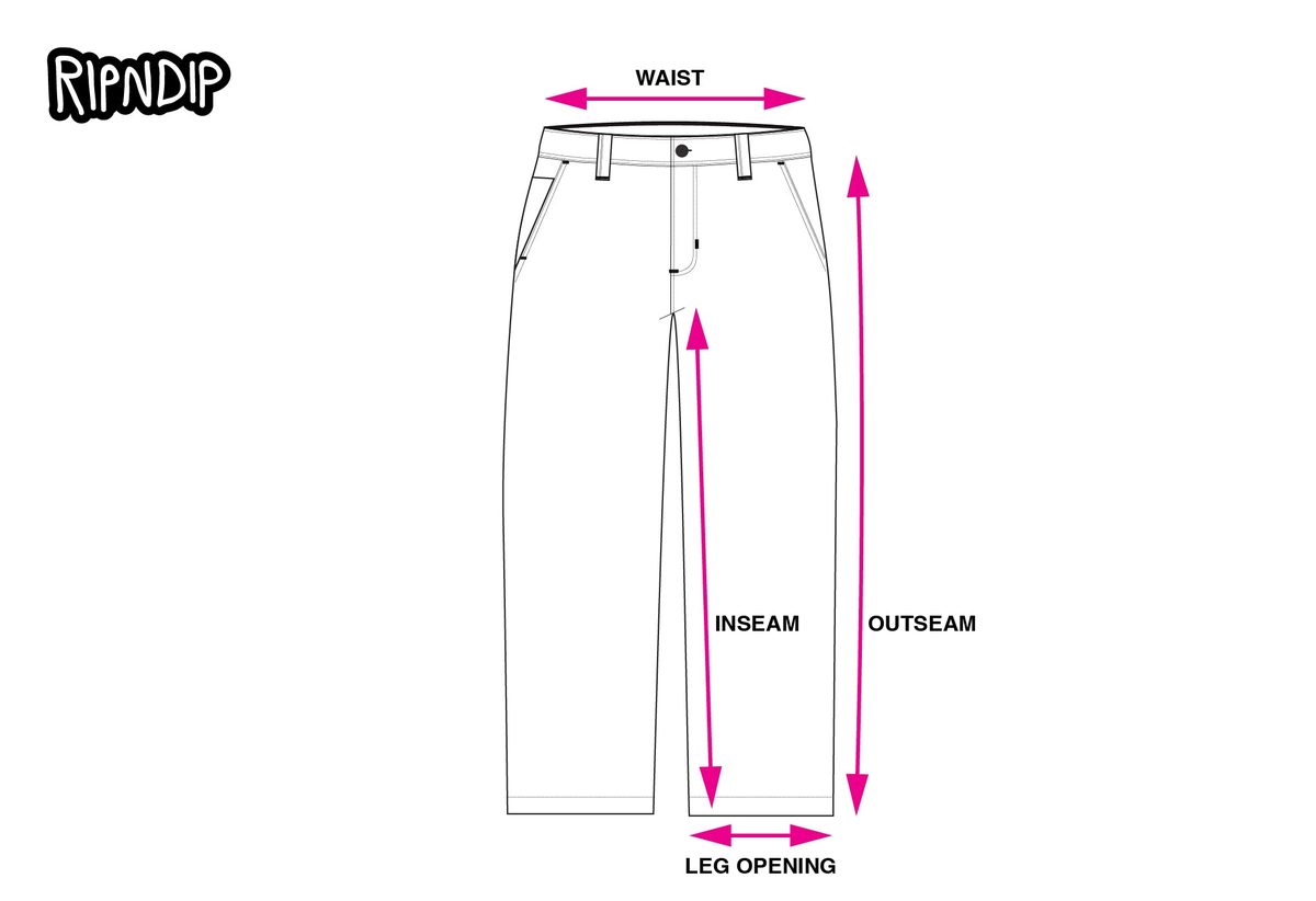 WIDE LEG PANTS measurement diagram