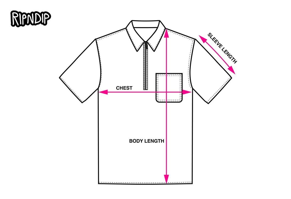 QUARTER ZIP SHIRT measurement diagram