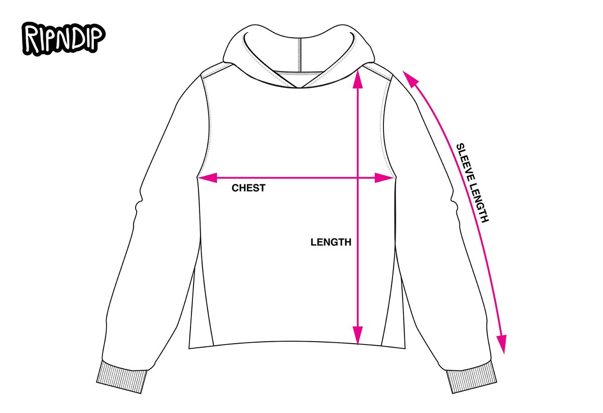 MEN'S BOXY HOODIE measurement diagram