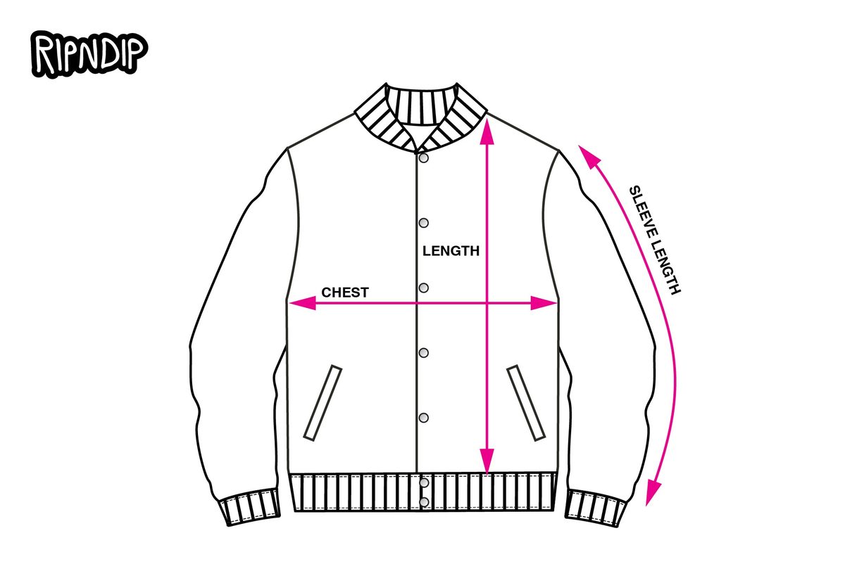 VARSITY JACKET measurement diagram
