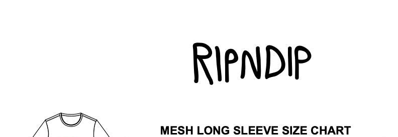 MESH LONG SLEEVE SIZE CHART measurement diagram