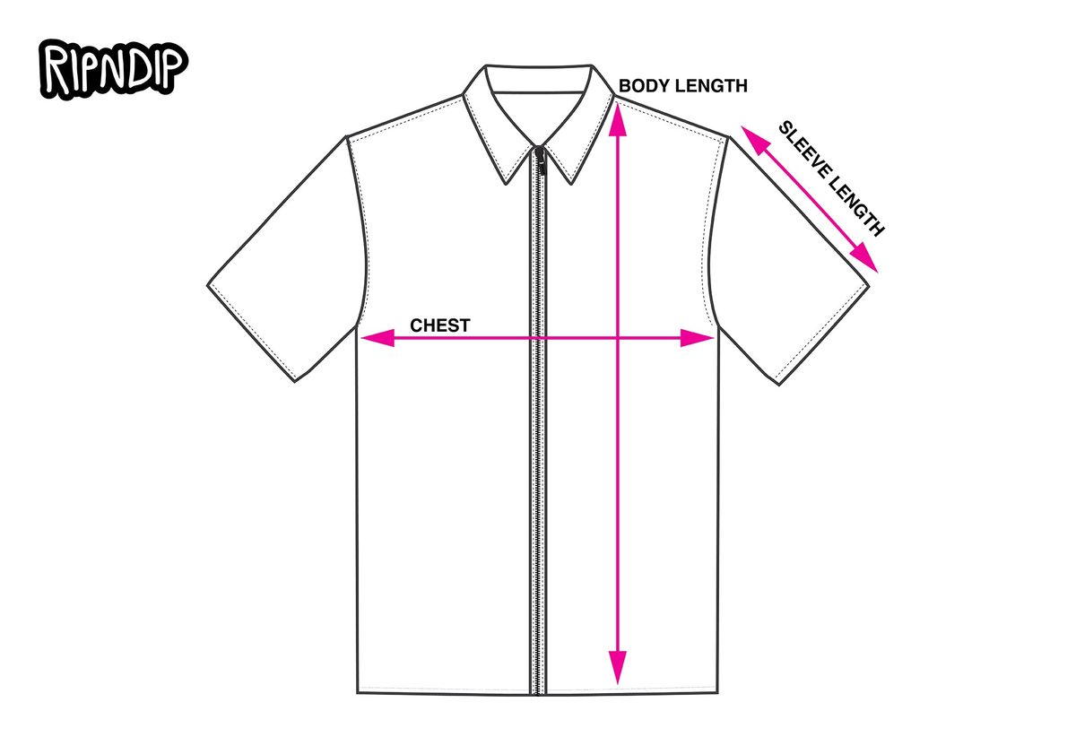 ZIP UP SHIRT measurement diagram